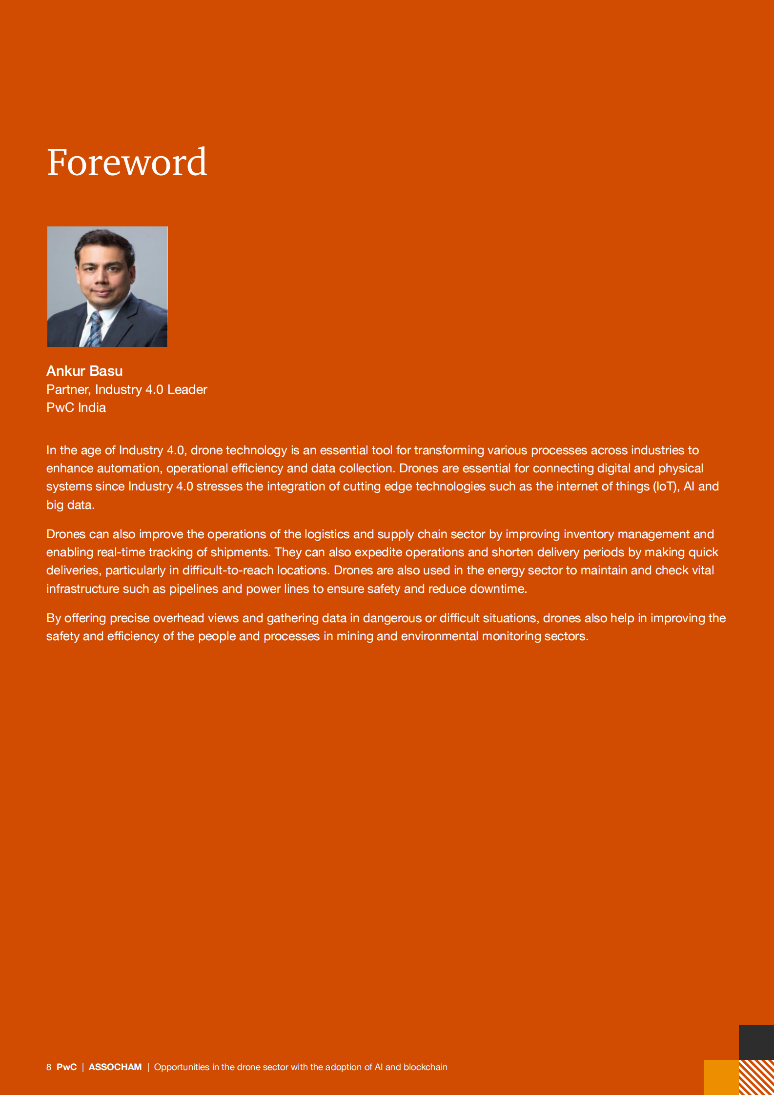 普华永道&ASSOCHAM：2024年人工智能、区块链与无人机技术的融合应用：行业机遇研究报告（英文版） 第8页