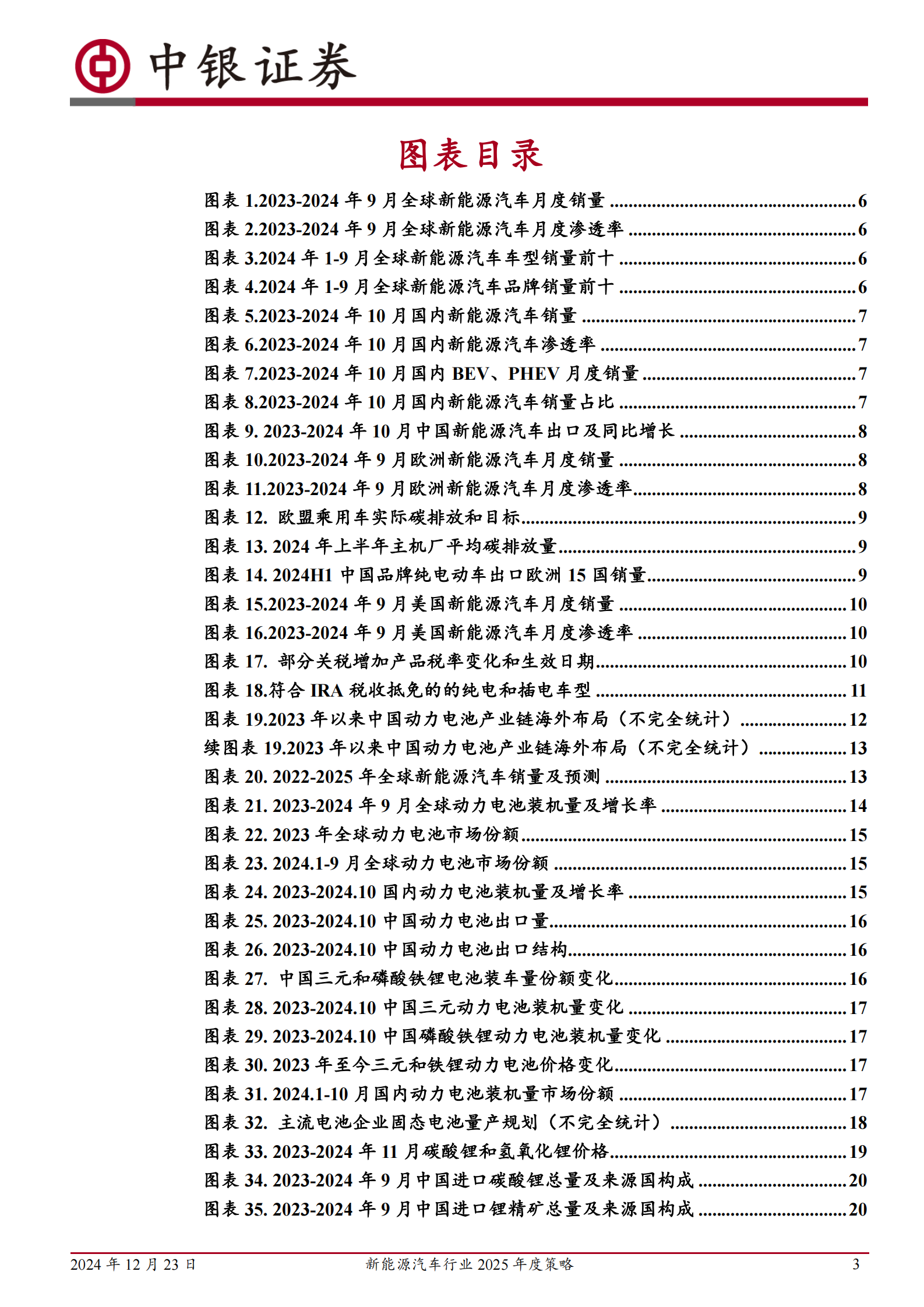 中银证券：新能源汽车行业2025年度策略：行业触底回升，新技术加速落地 第3页