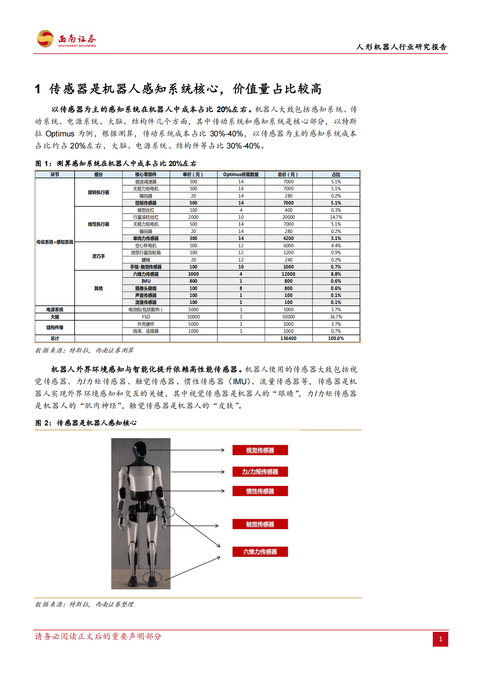 西南证券：人形机器人行业研究报告：传感器，机器人感知核心，未来的星辰大海 第4页