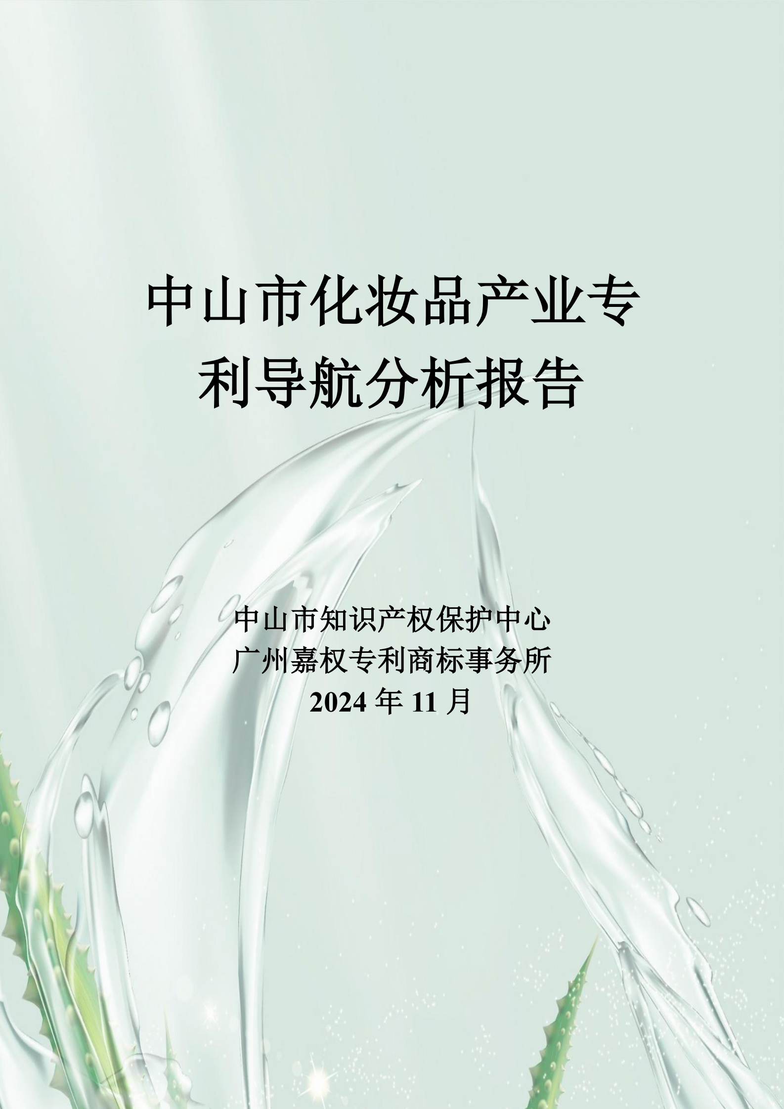 中山市知识产权保护中心：2024年中山市化妆品产业专利导航分析报告 第1页