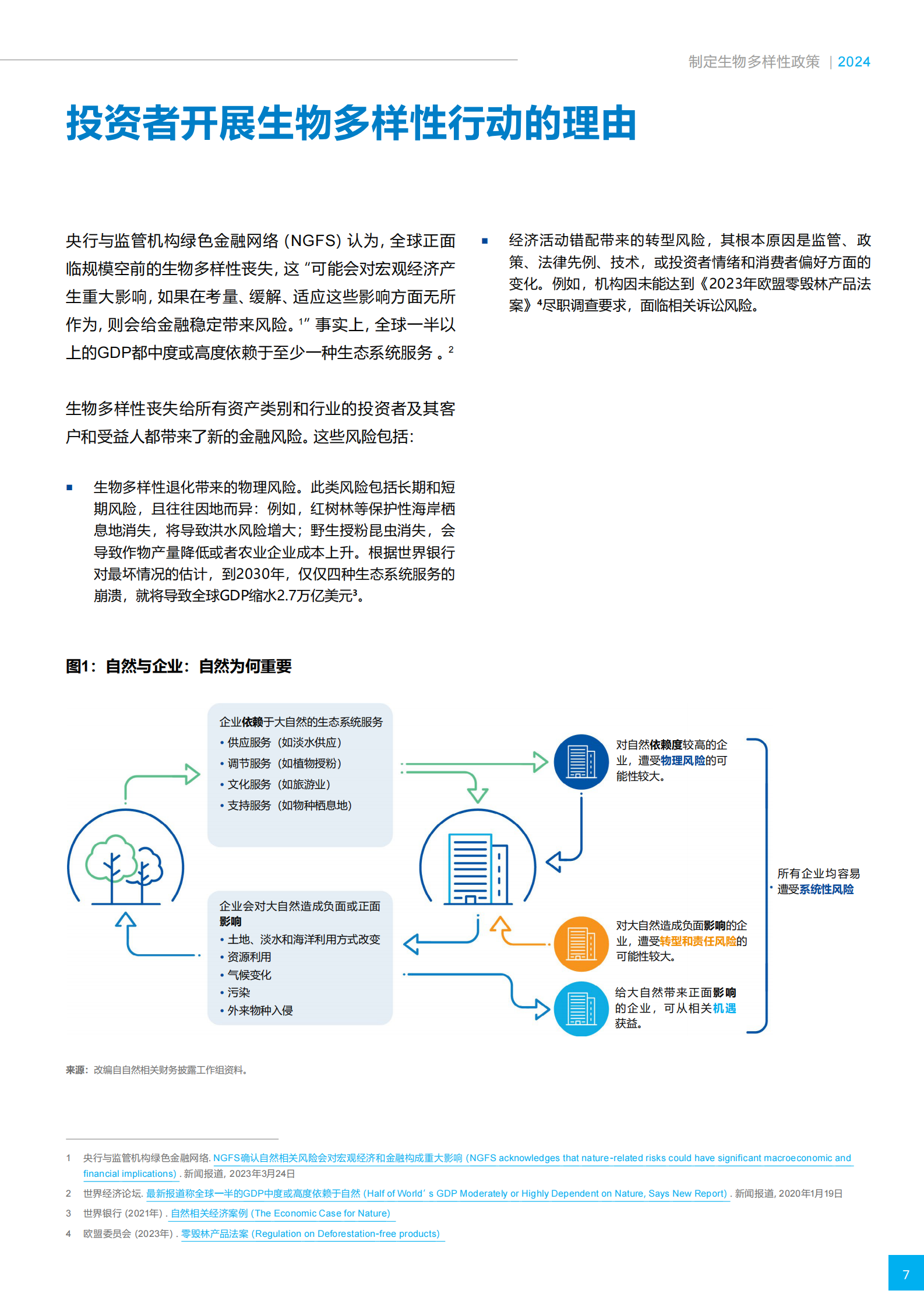 资产所有者和投资管理人技术指南：2024制定生物多样性政策 第7页