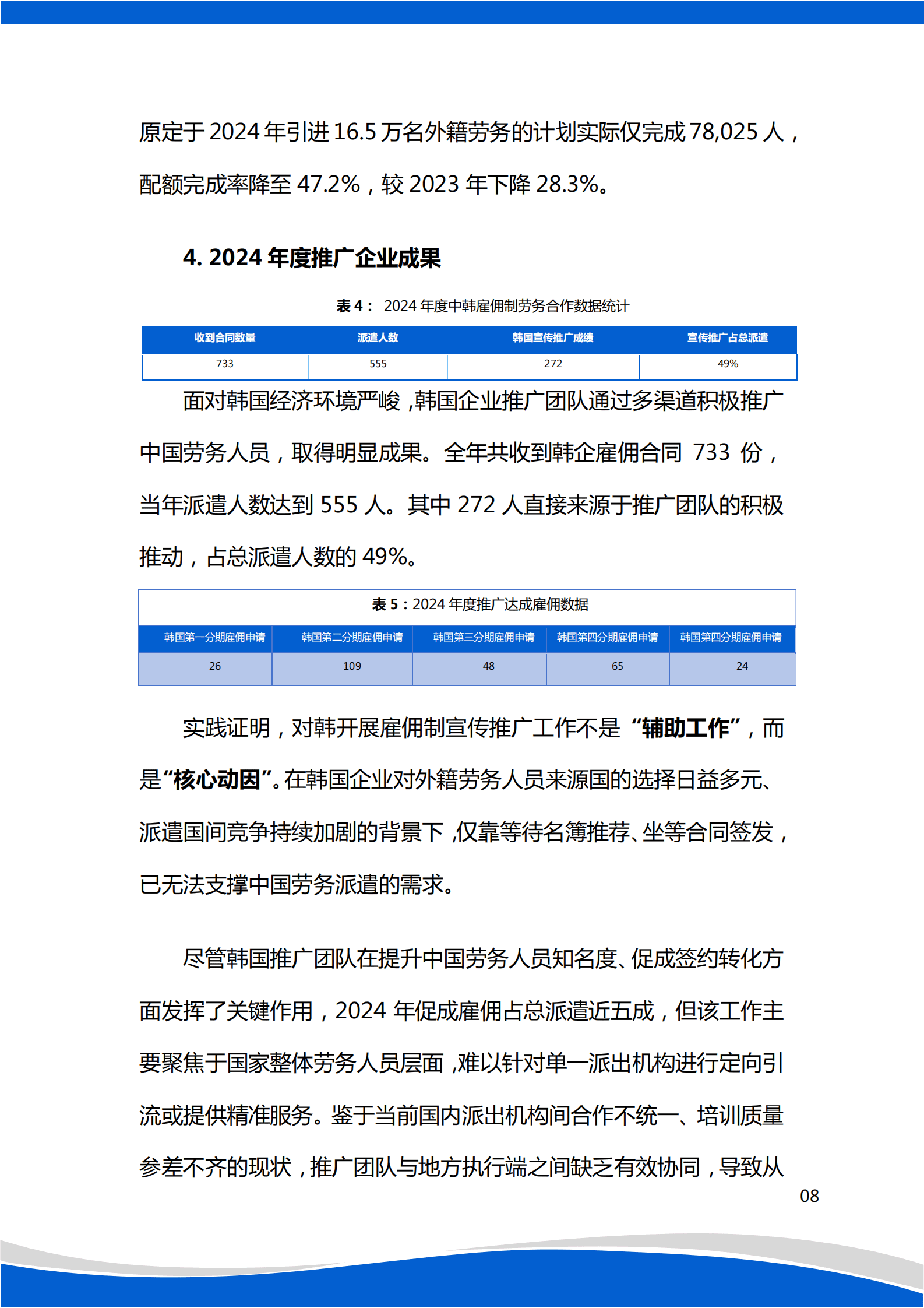 中国E9服务中心：2024年中韩雇佣许可制劳务合作统计分析报告 第8页