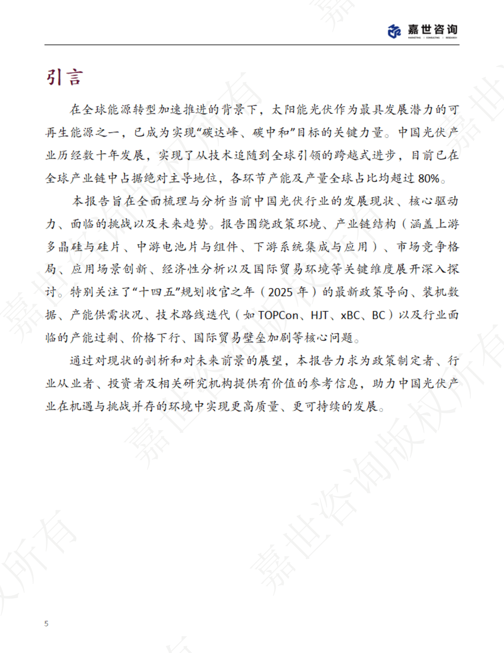 嘉世咨询：2025中国新能源光伏行业现状报告 第5页