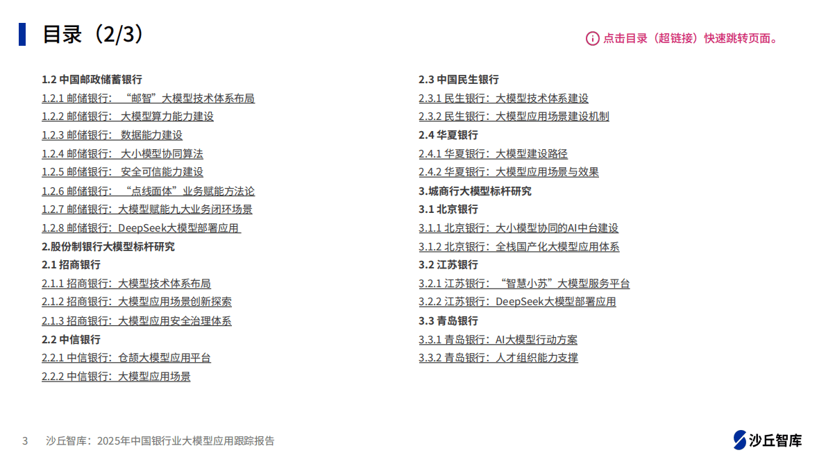 沙丘智库：2025年中国银行业大模型应用跟踪报告 第3页