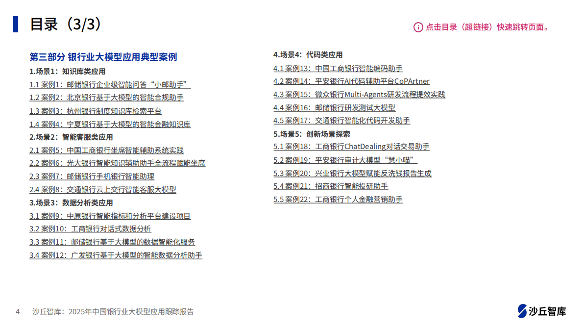 沙丘智库：2025年中国银行业大模型应用跟踪报告 第4页