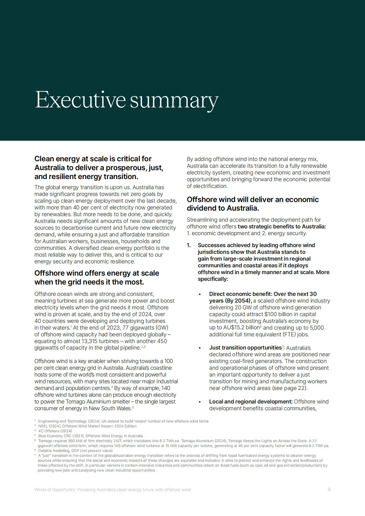 德勤CEC：2025年机遇之风：海上风电赋能澳大利亚清洁能源未来报告（英文版） 第8页