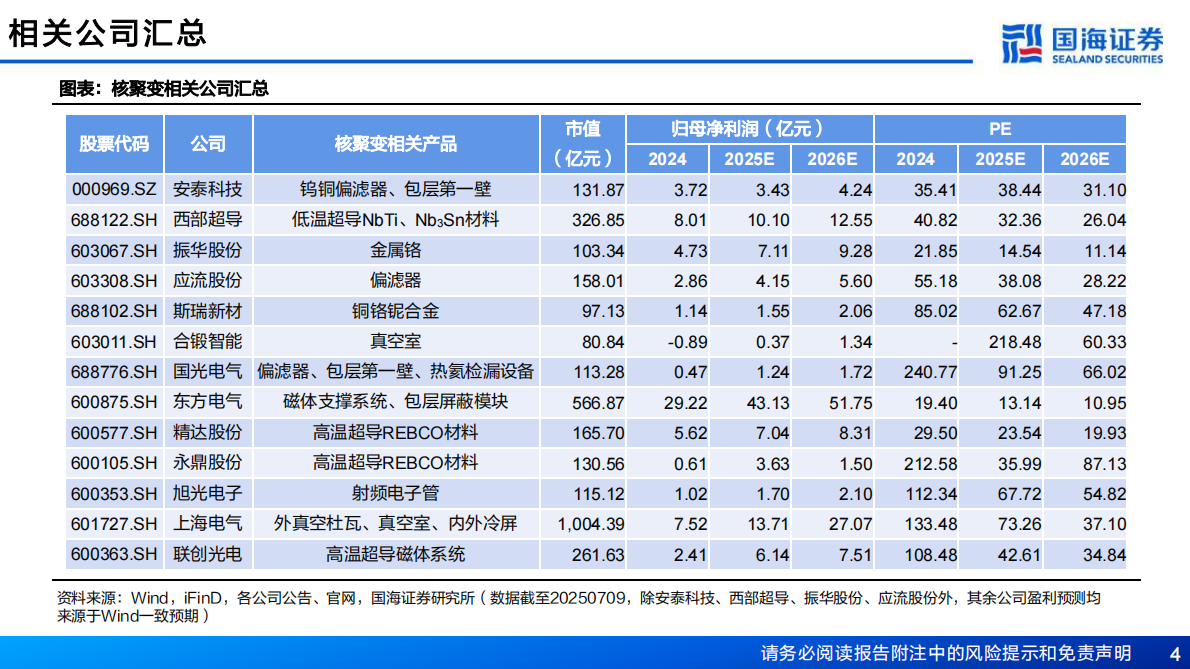国海证券：新材料产业深度报告：新材料产业框架之五，核聚变临界点已至，关键部件与材料迎战略机遇 第4页
