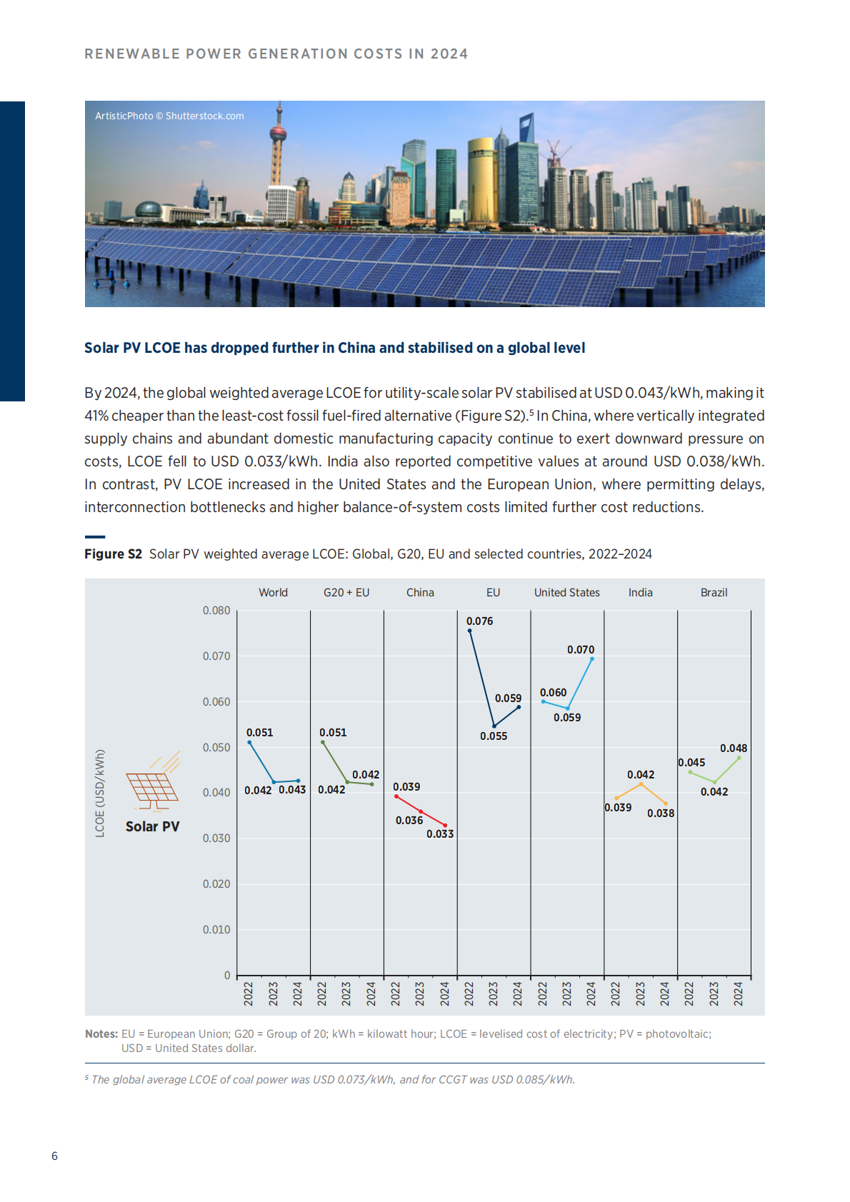 IRENA国际可再生能源署：2024年可再生发电成本报告（英文版） 第6页