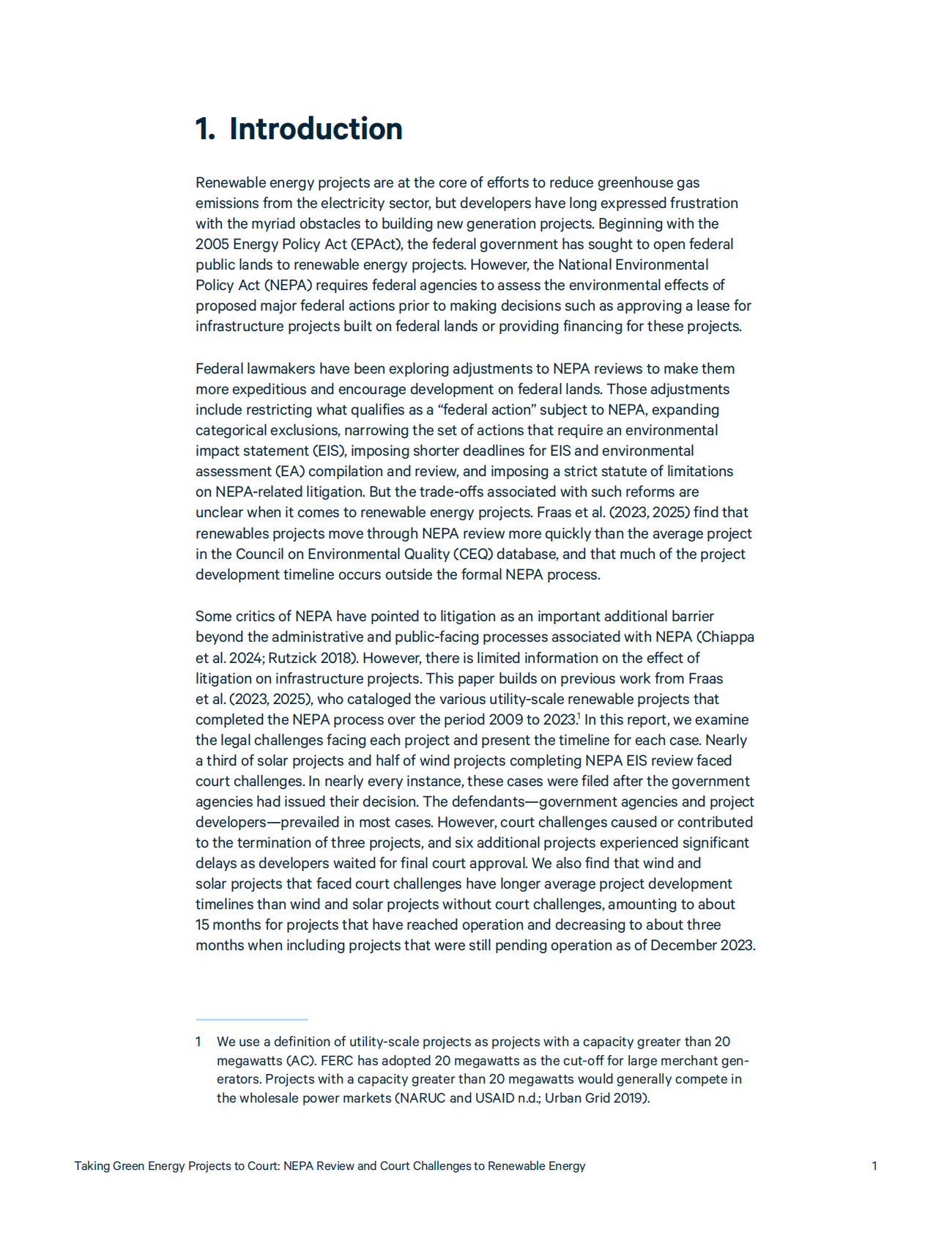 未来能源研究所：2025年将绿色能源项目告上法庭：《国家环境政策法》审查和可再生能源面临的法庭挑战报告（英文版） 第8页