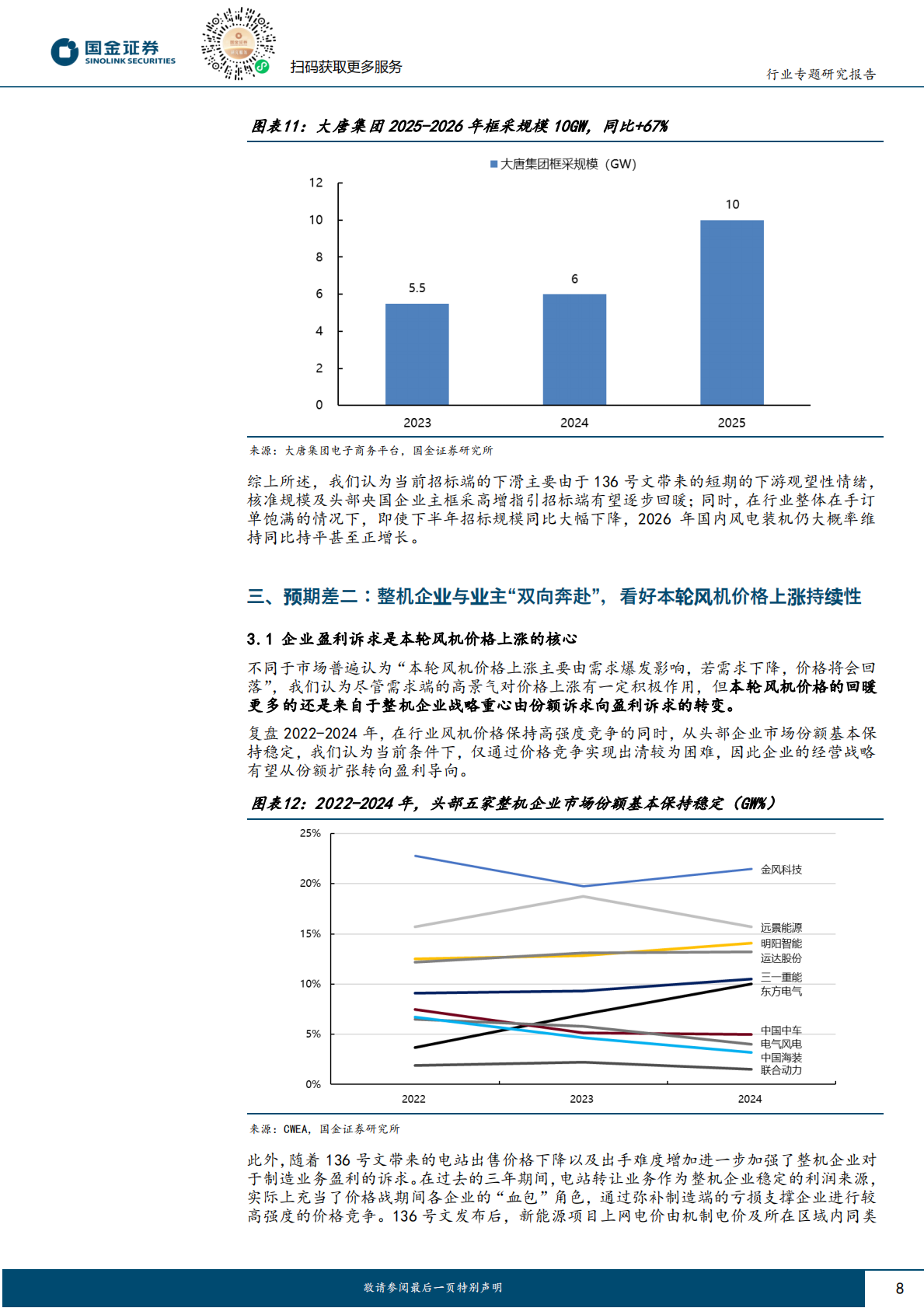 国金证券：电力设备与新能源行业风电整机专题：内卷多年终得反转，量价齐升迎接双击 第8页
