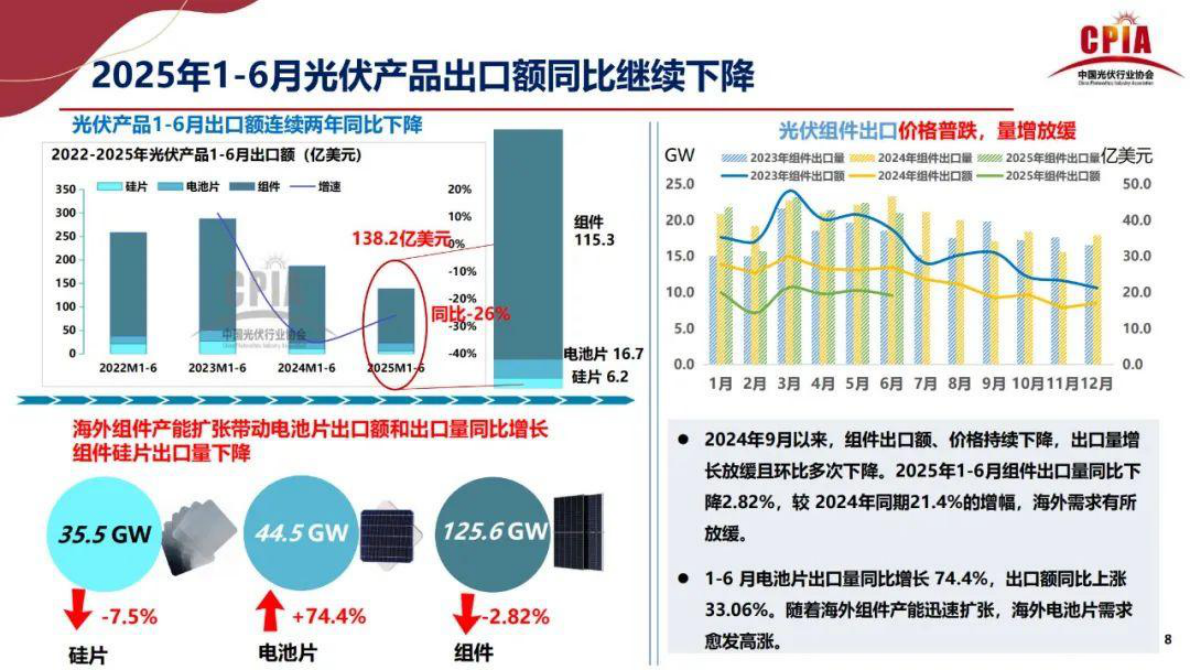 中国光伏行业协会 王勃华：2025年光伏行业上半年发展回顾与下半年形势展望 第8页