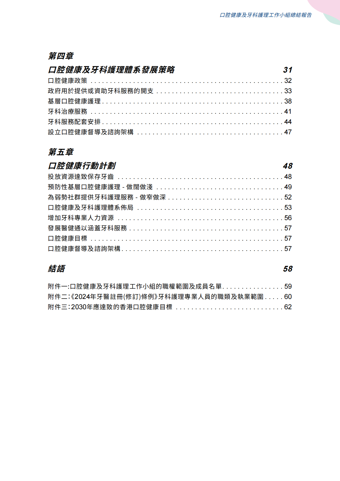 口腔健康及牙科護理工作小組總結報告 第3页