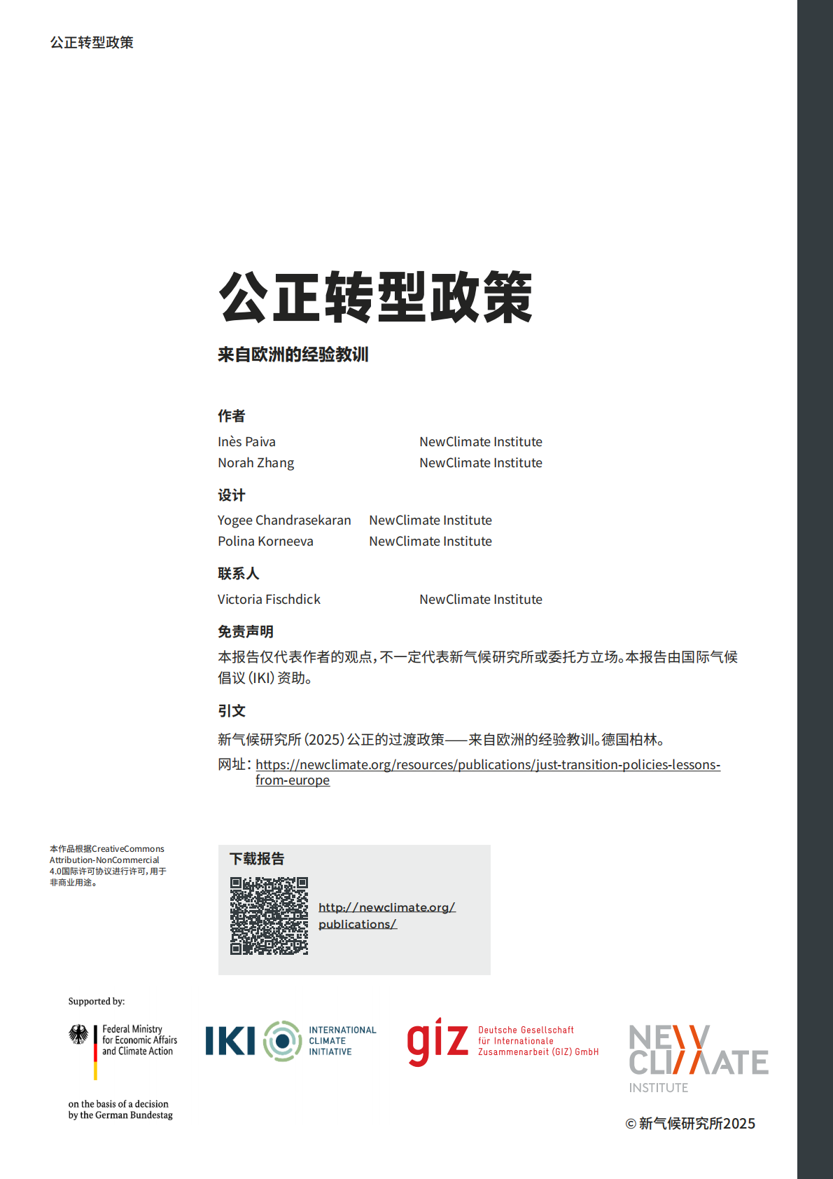 NCI公正转型政策——来自欧洲的经验教训 第2页