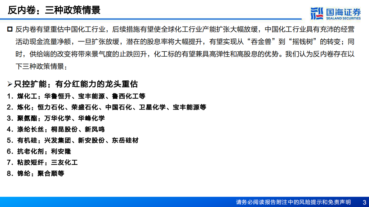 国海证券：化工行业报告：反内卷，化工从“吞金兽”到“摇钱树” 第3页