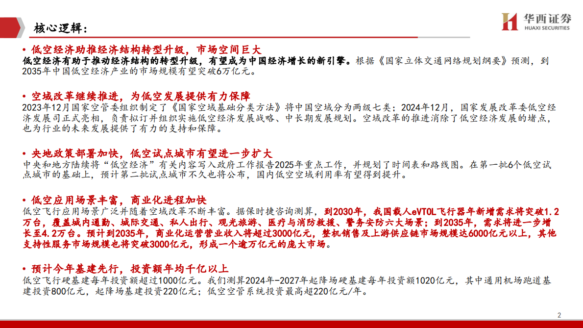 华西证券：低空经济专题策略报告：改革推进，上下游迈向高质量发展 第2页