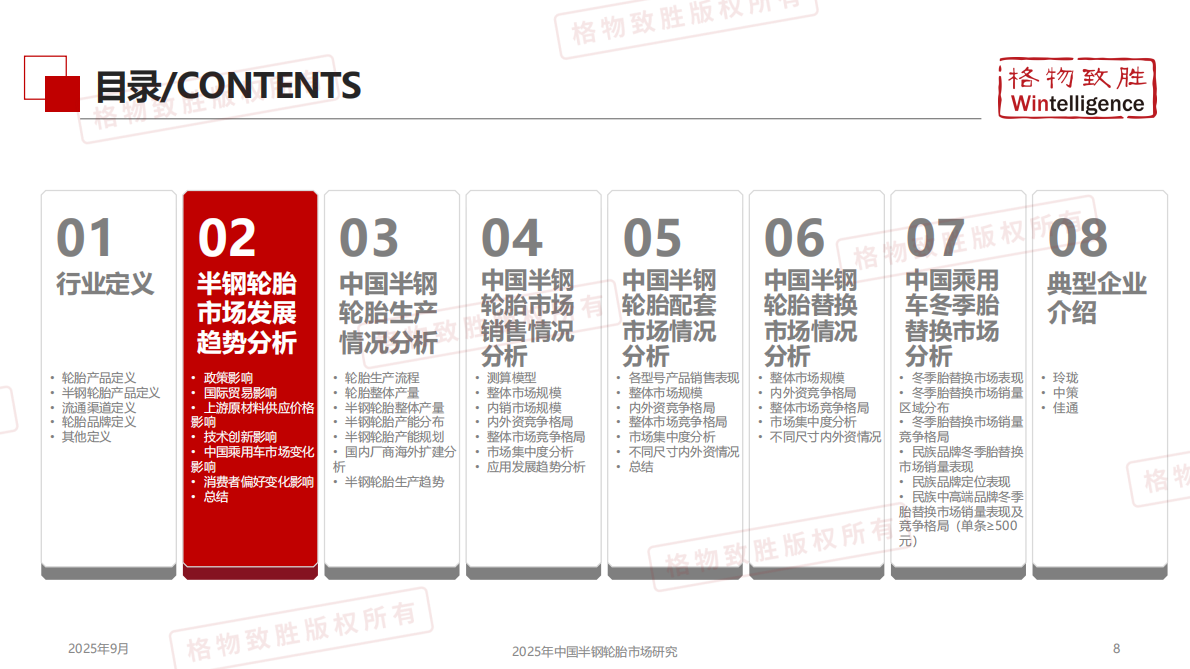 格物致胜：2025年中国半钢轮胎市场白皮书 第8页