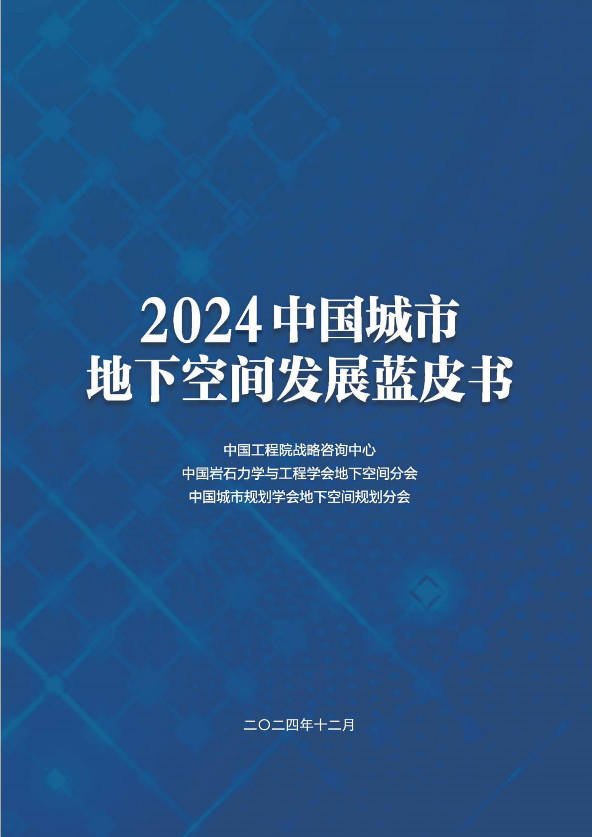中国工程院战略咨询中心：2024年中国城市地下空间发展蓝皮书 第1页