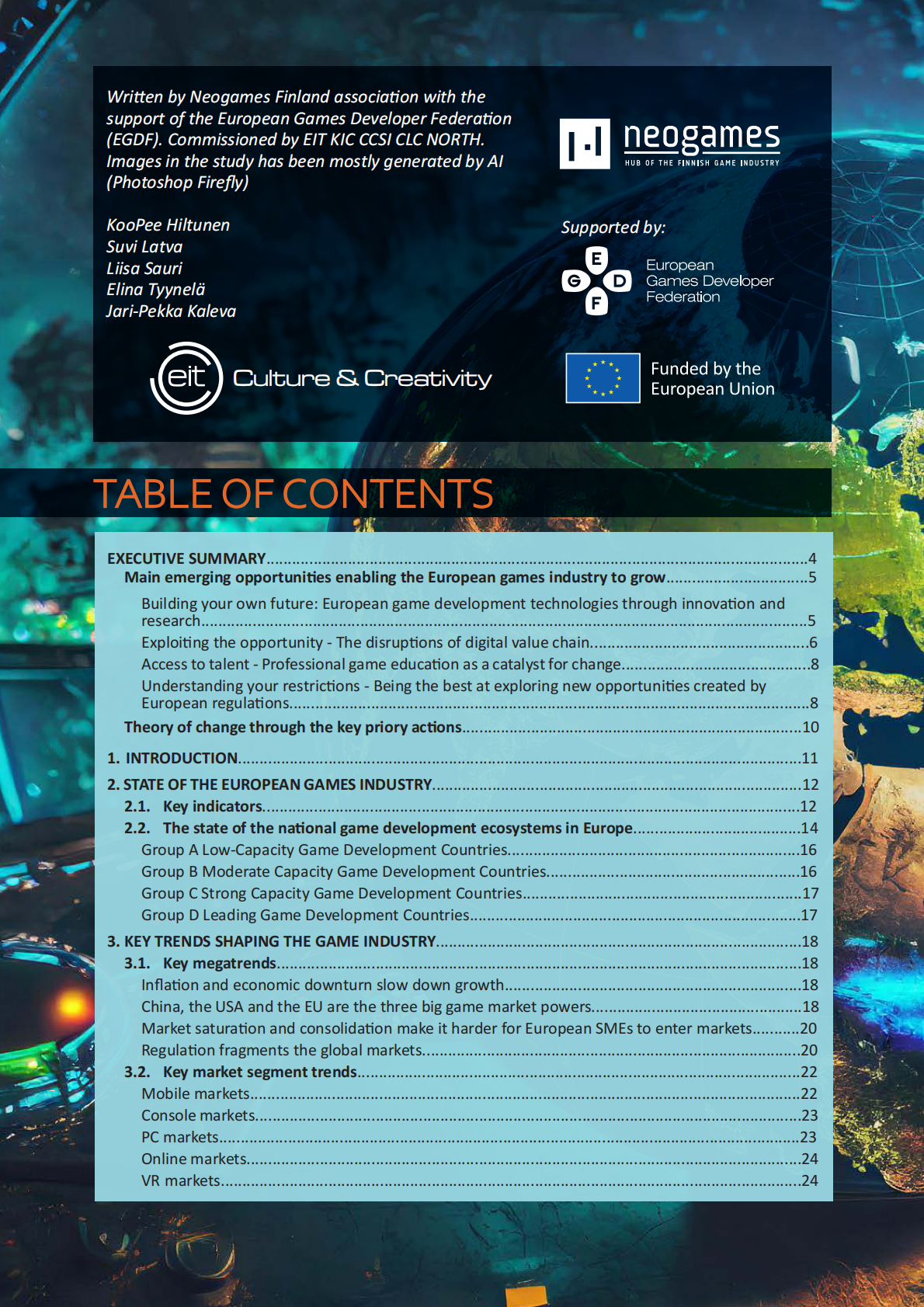 欧洲创新与技术研究院：2024年欧洲游戏产业现状及潜力全面释放路径研究报告（英文版） 第2页