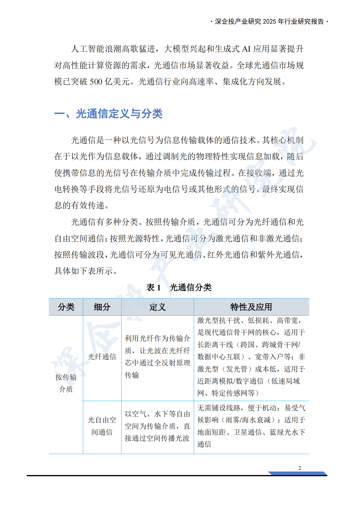 深企投产业研究院：2025年光通信产业链研究报告 第8页