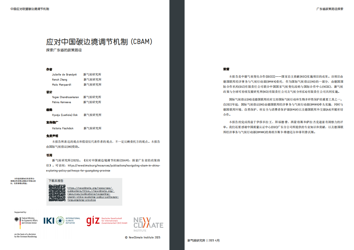 德气候合作：2025年中国应对欧盟碳边境调节机制：广东省政策路径探索报告 第2页