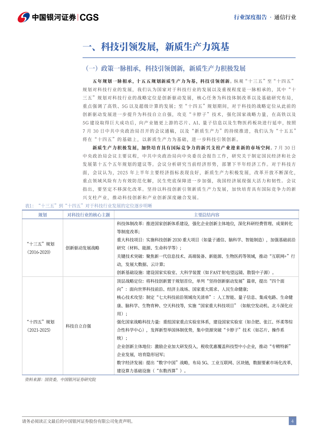 银河证券：“十五五”通信行业前瞻：政策推动科技创新，四大方向赋能新质 第4页