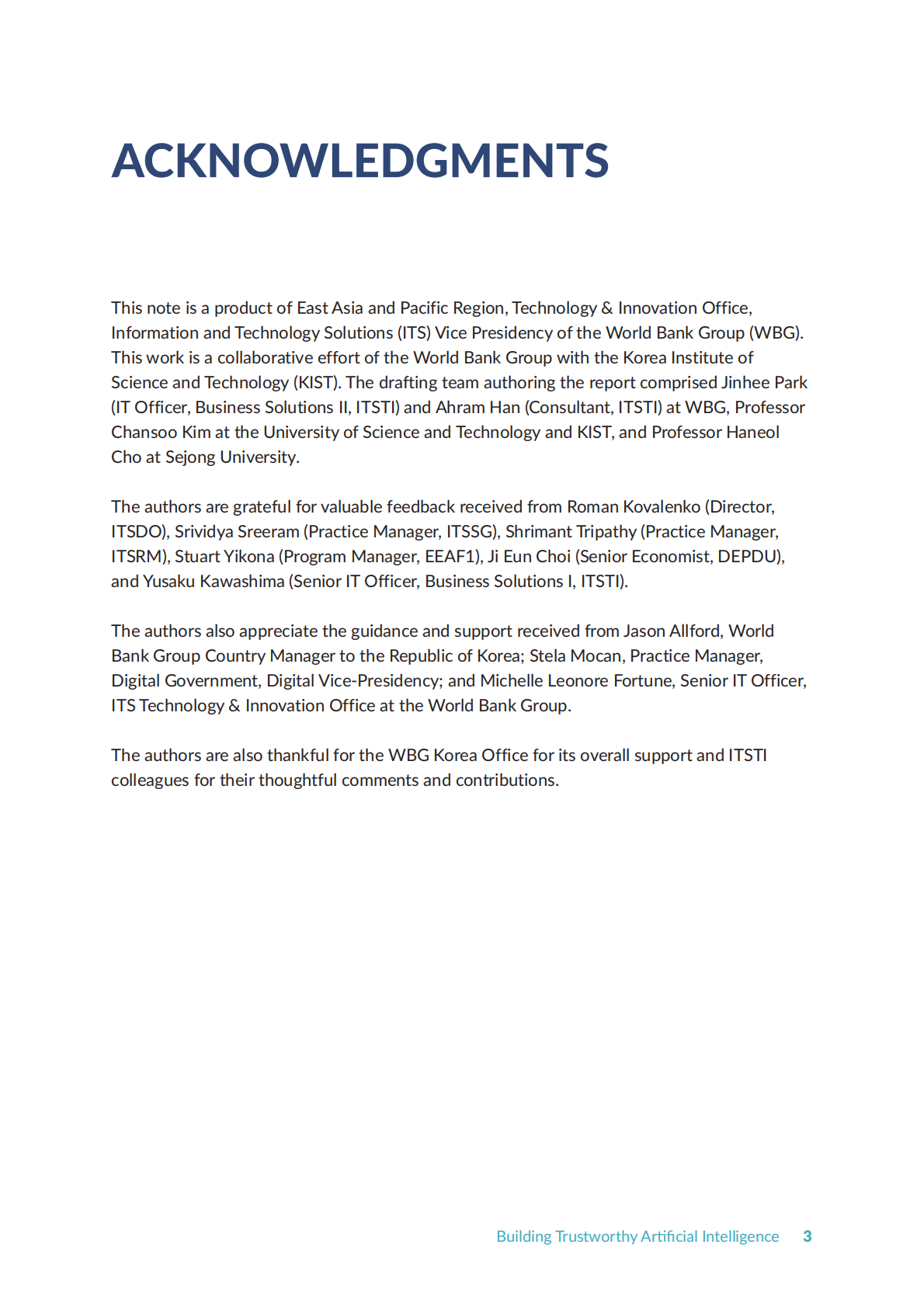 世界银行：2025年构建值得信赖的人工智能：框架、应用和准备状态的自我评估报告（英文版） 第3页