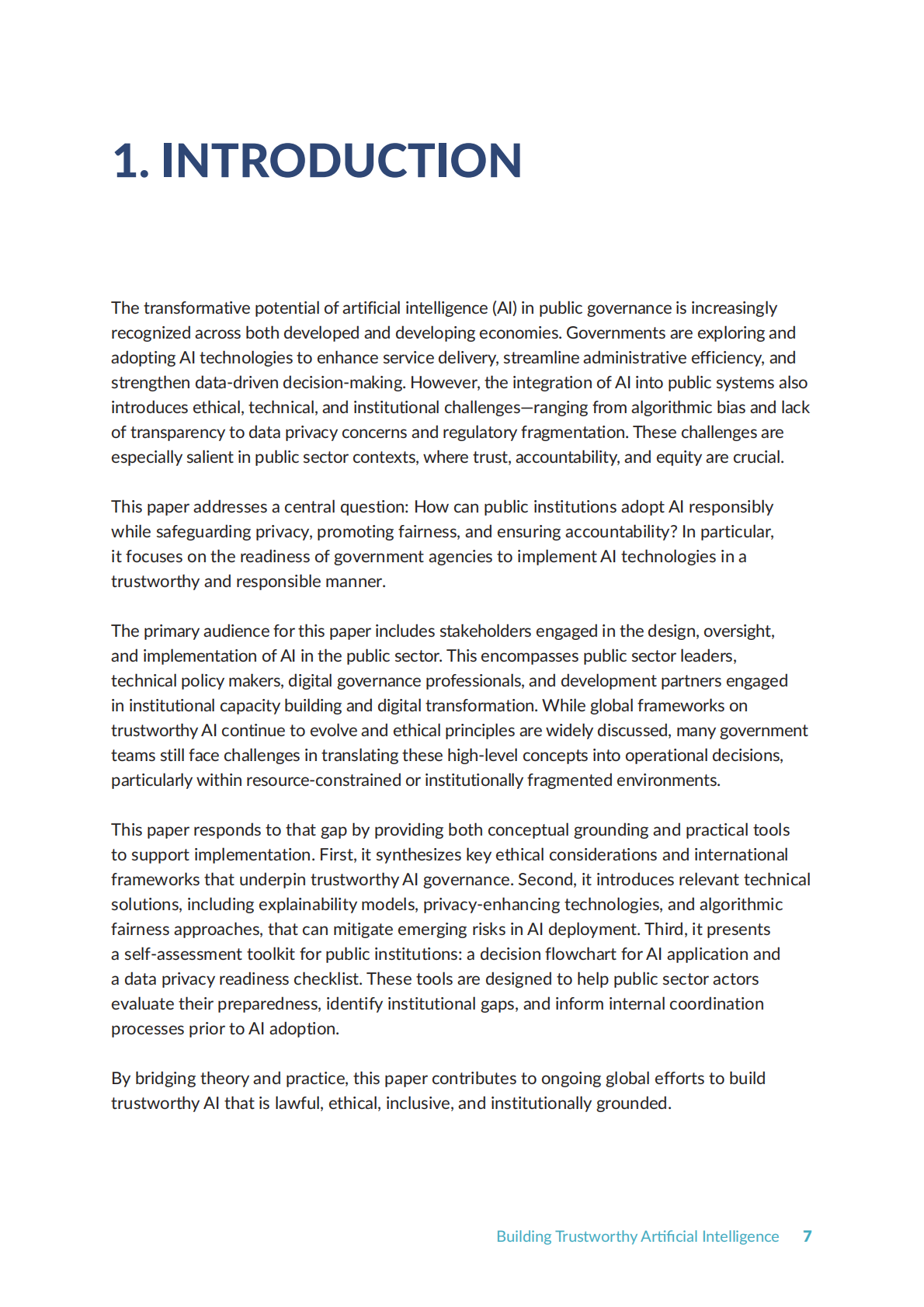 世界银行：2025年构建值得信赖的人工智能：框架、应用和准备状态的自我评估报告（英文版） 第7页