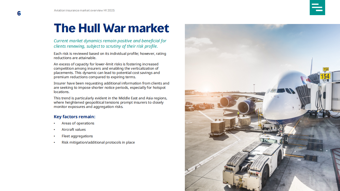 Marsh达信：2025年上半年航空保险市场概况报告（英文版） 第6页
