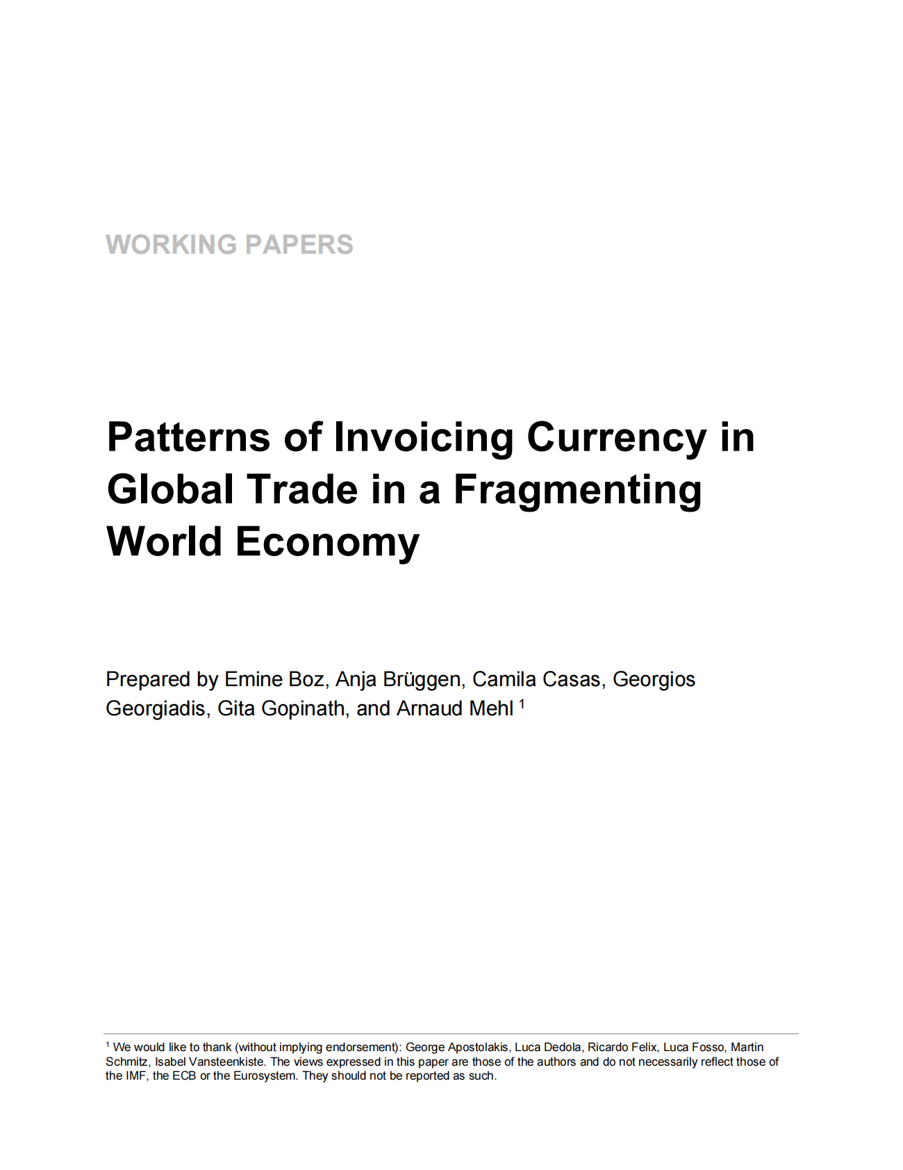 国际货币基金组织：世界经济碎片化背景下全球贸易中的发票货币模式（英文版） 第3页