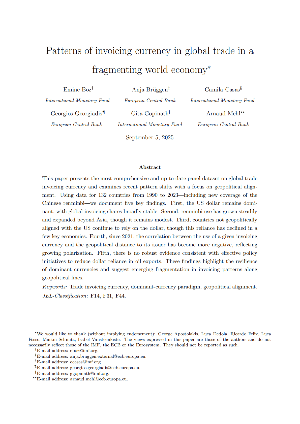 国际货币基金组织：世界经济碎片化背景下全球贸易中的发票货币模式（英文版） 第4页