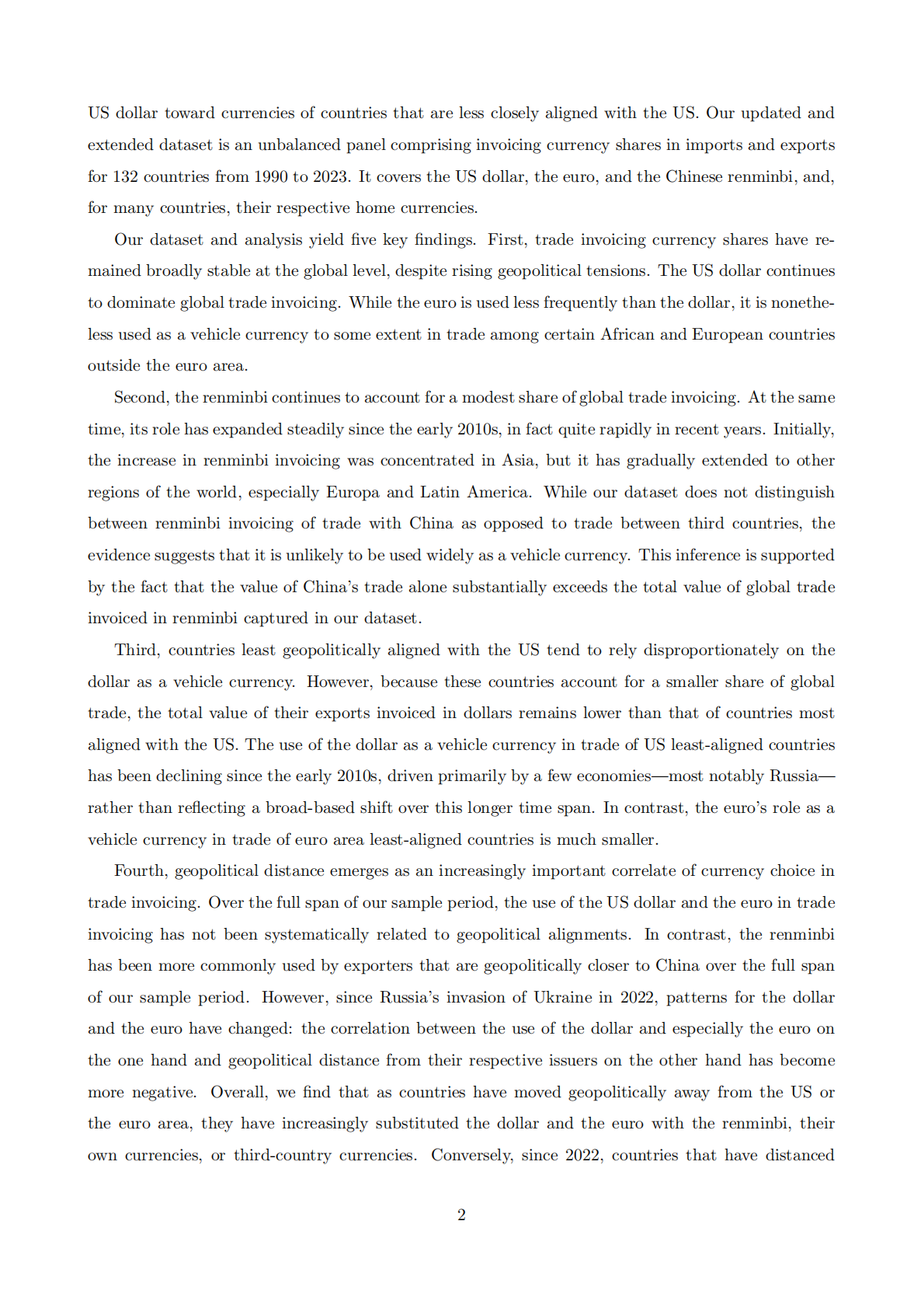 国际货币基金组织：世界经济碎片化背景下全球贸易中的发票货币模式（英文版） 第6页