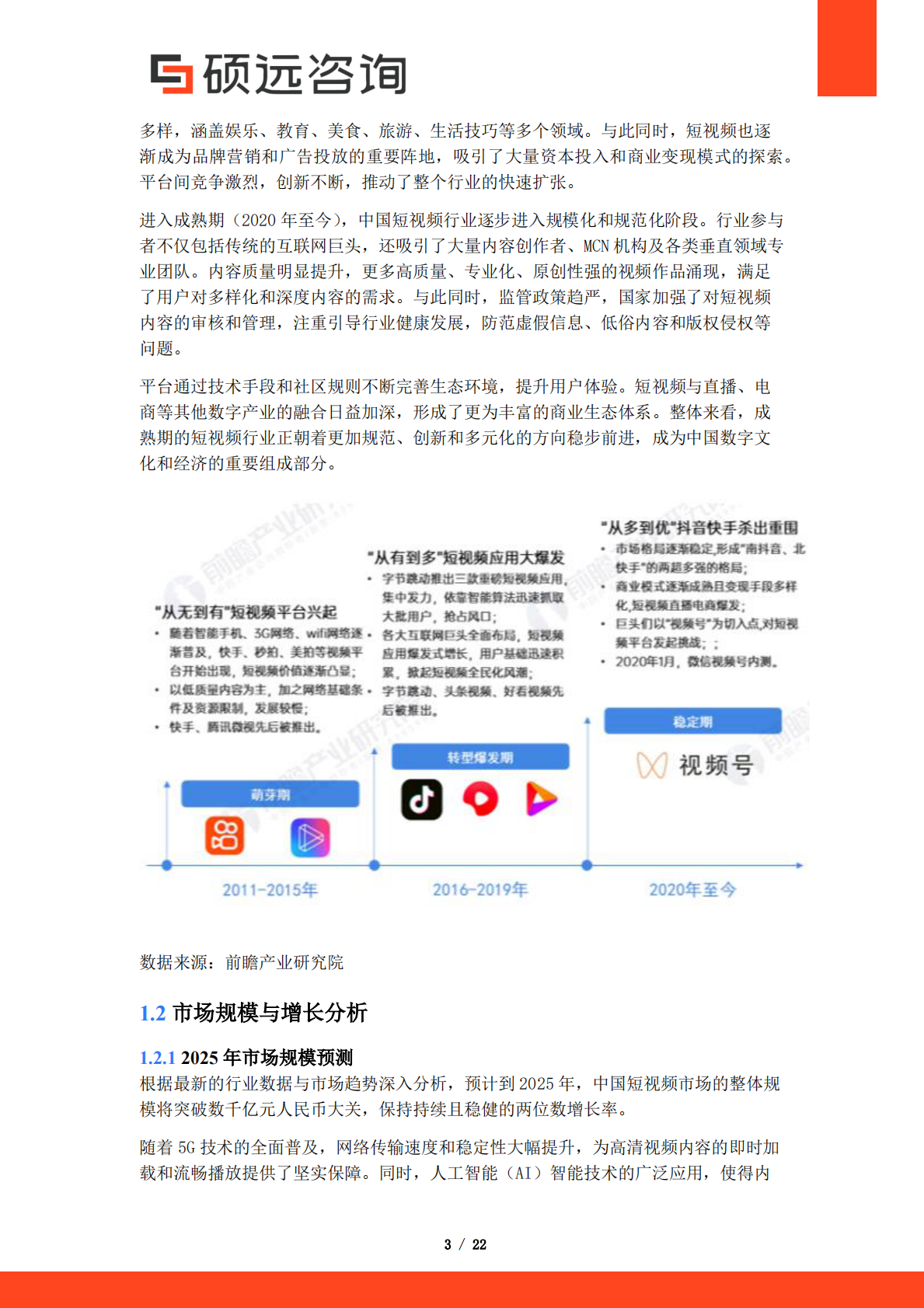 硕远咨询：2025年中国短视频市场行业研究报告 第3页