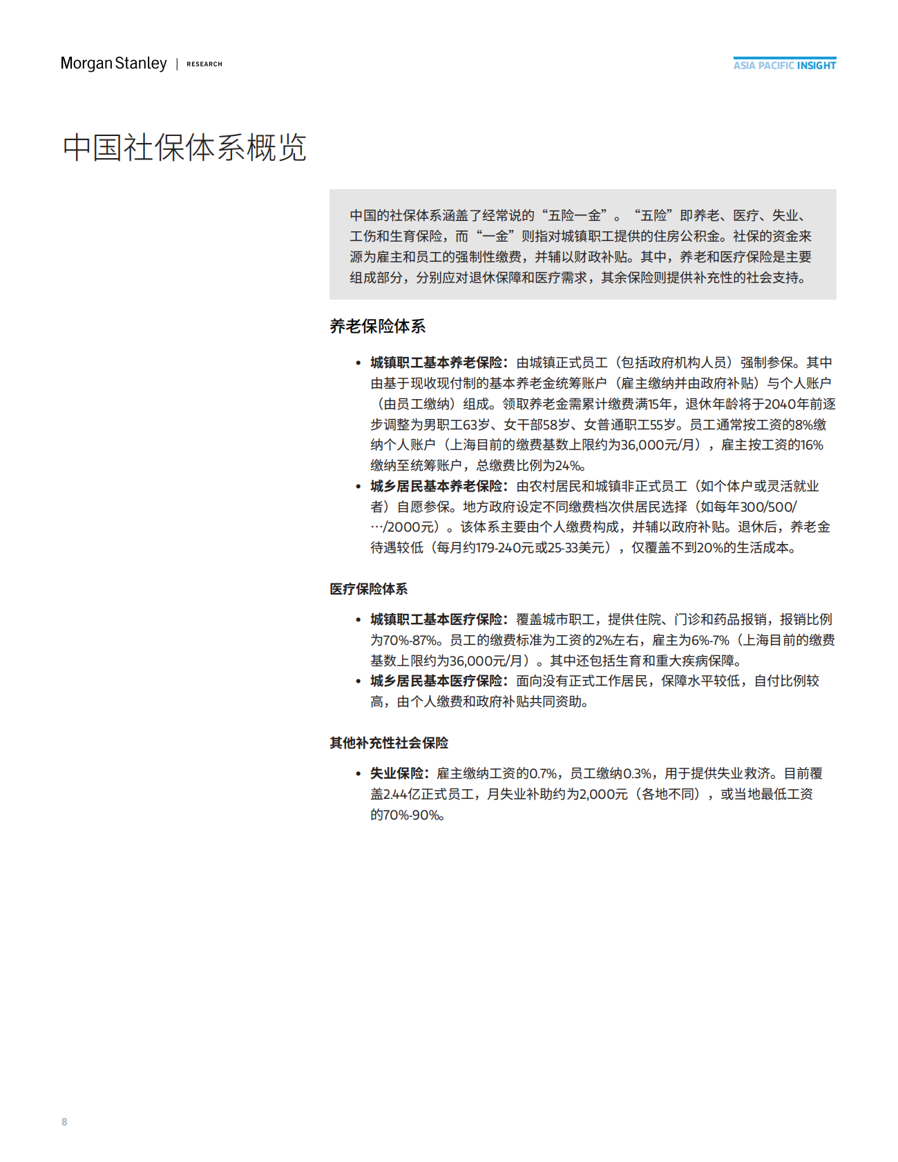 Morgan Stanley：2025年十五五规划前瞻上篇：社保体系改革 第8页