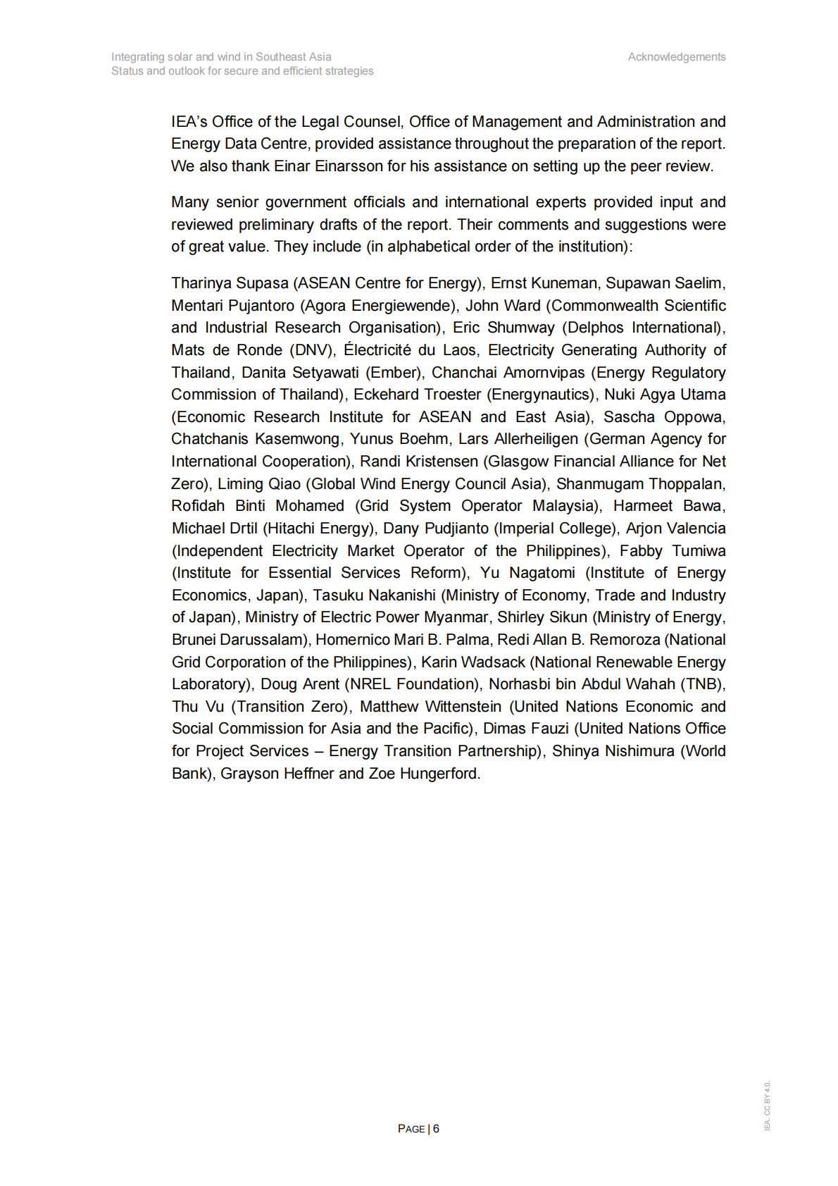 国际能源署IEA：整合东南亚的太阳能和风能-安全和高效策略的状态和前景 第6页