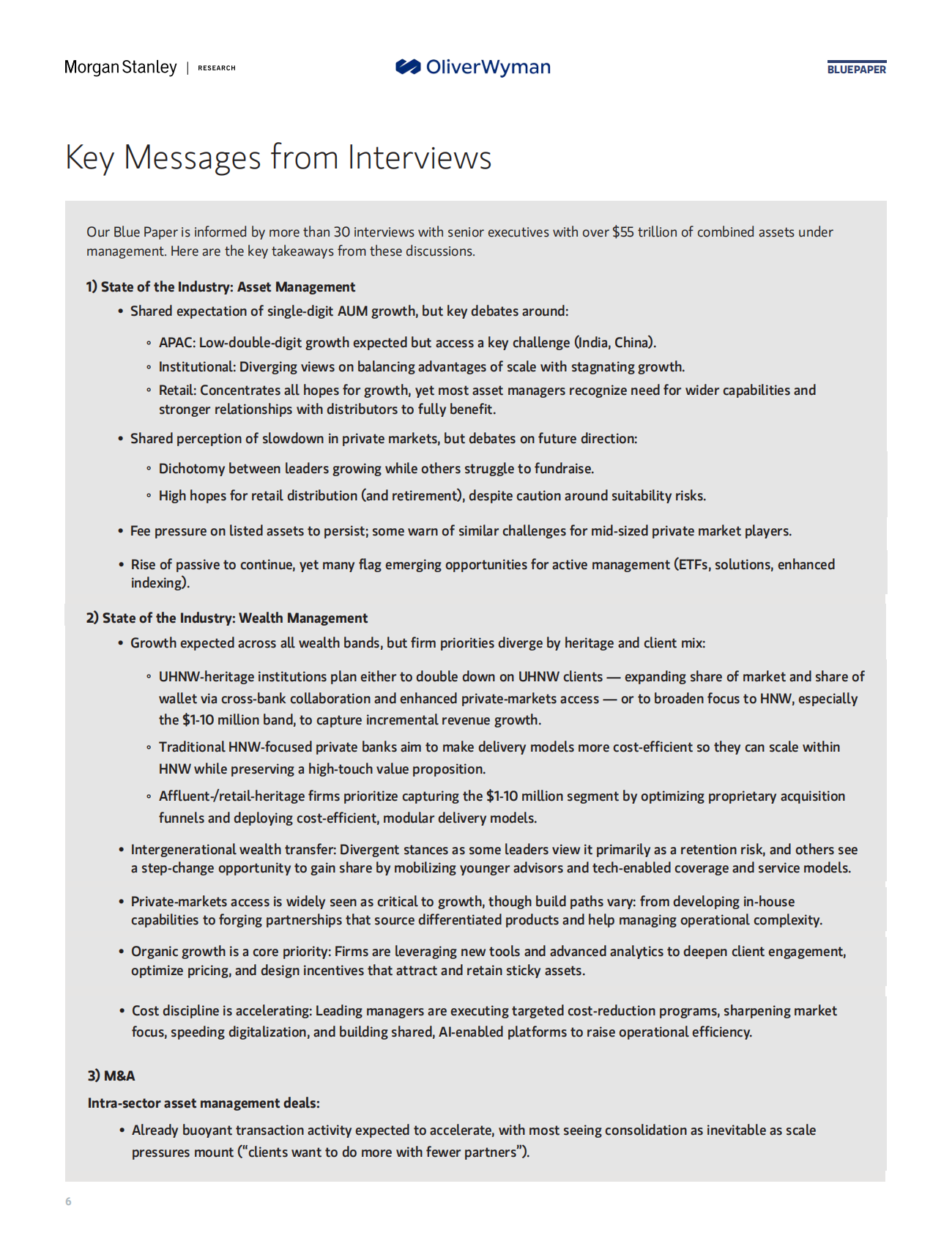 摩根士丹利奥纬咨询：2025年全球财富与资产管理报告：核心竞争力之争驱动并购浪潮（英文版） 第6页