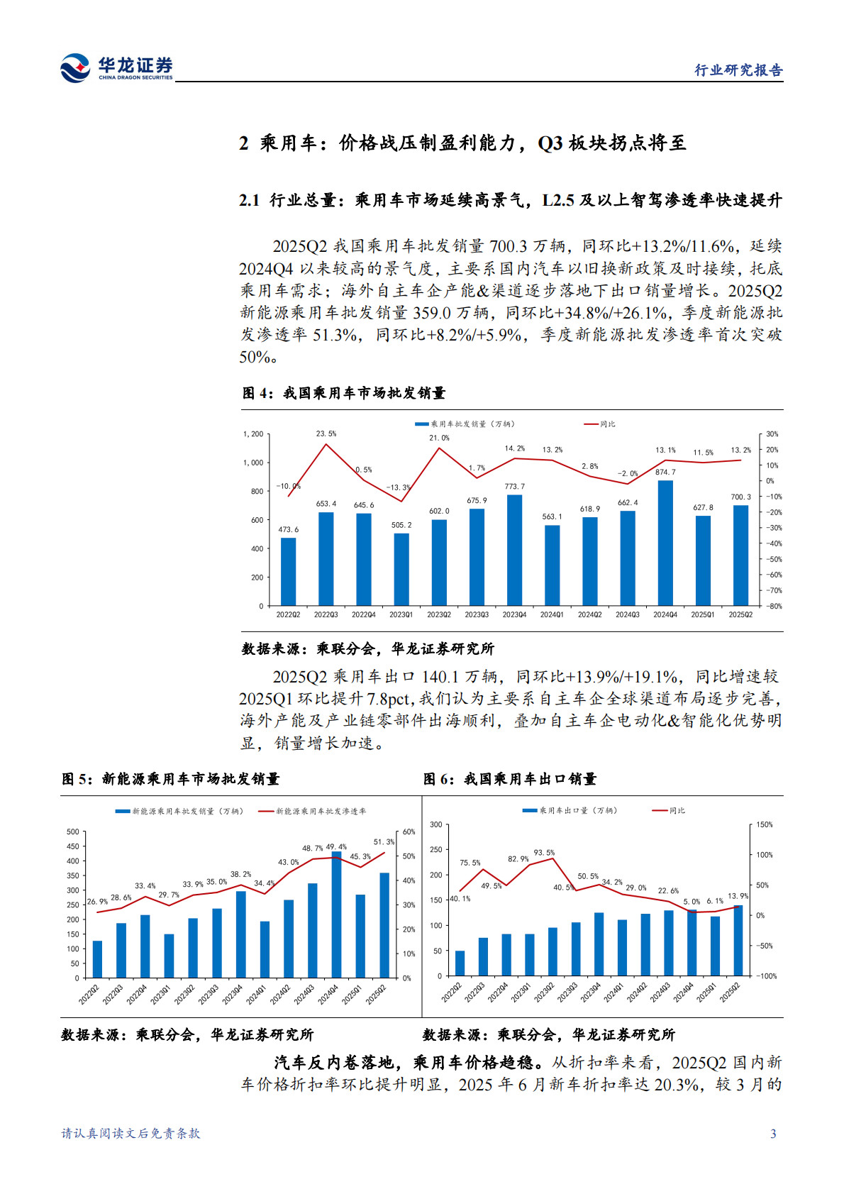 华龙证券：汽车行业2025年半年报综述：乘用车企拐点将至，关注汽零强势赛道&客户 第8页