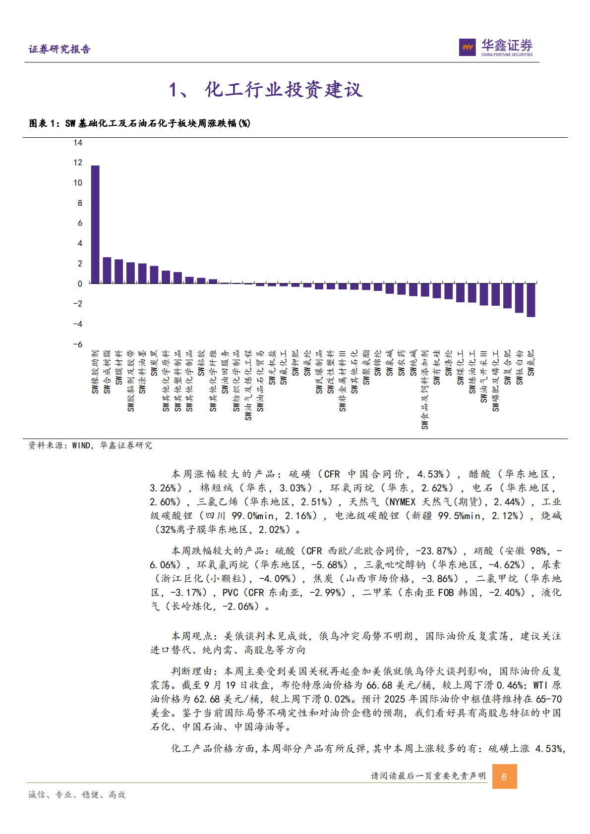 华鑫证券：硫磺、醋酸等涨幅居前，建议关注进口替代、纯内需、高股息等方向 第6页