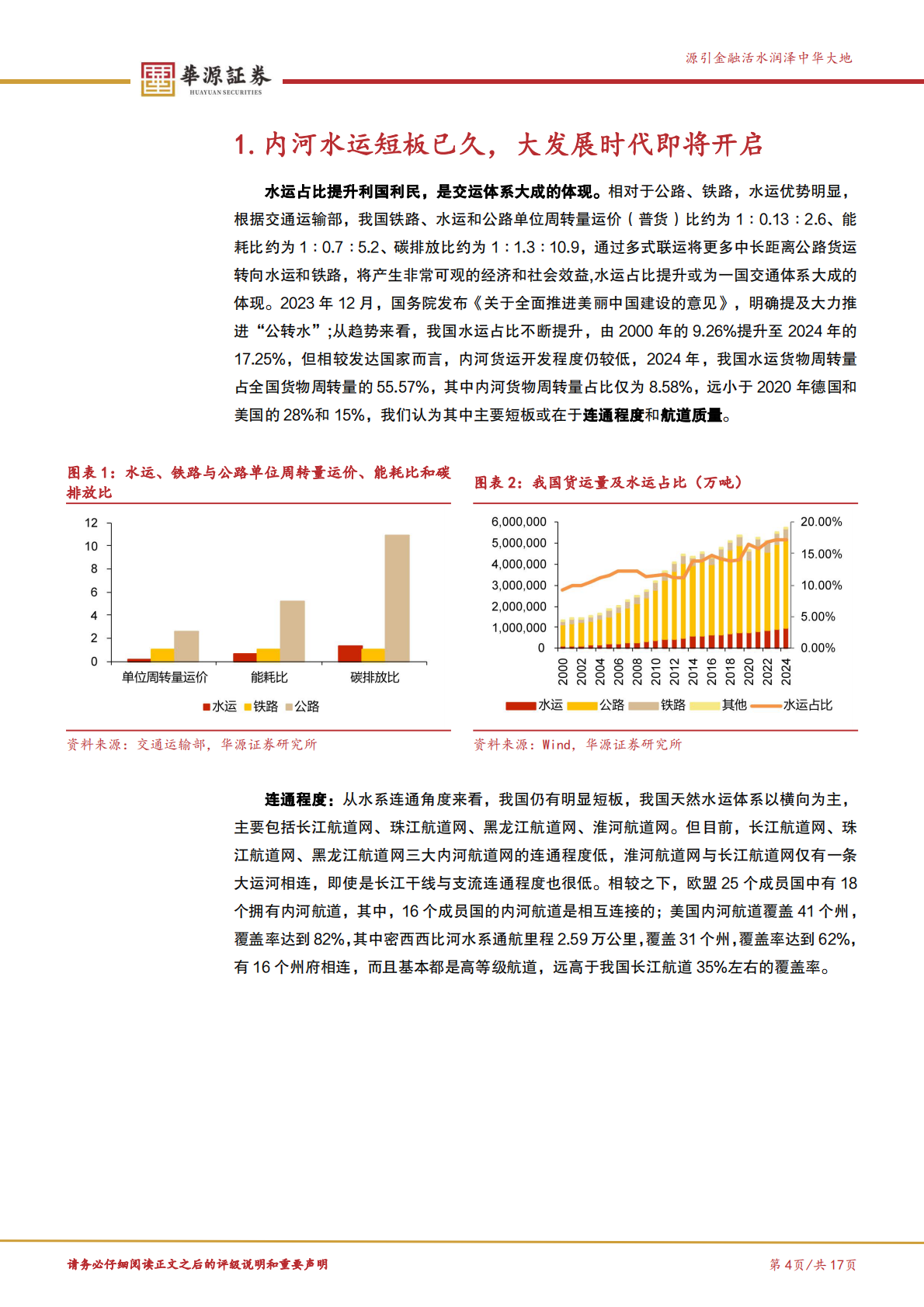 华源证券：建筑材料重大工程系列报告之五：“四纵”开启内河水运大发展时代 第4页