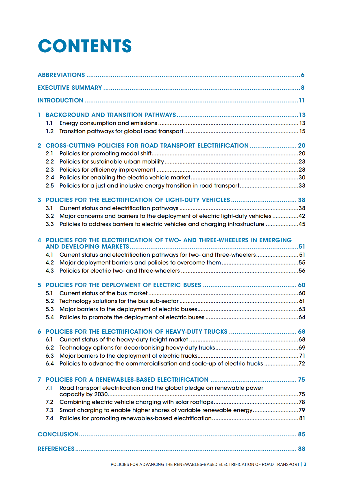 IRENA国际可再生能源机构：2025年推动基于可再生能源的公路运输电气化的政策报告（英文版） 第3页