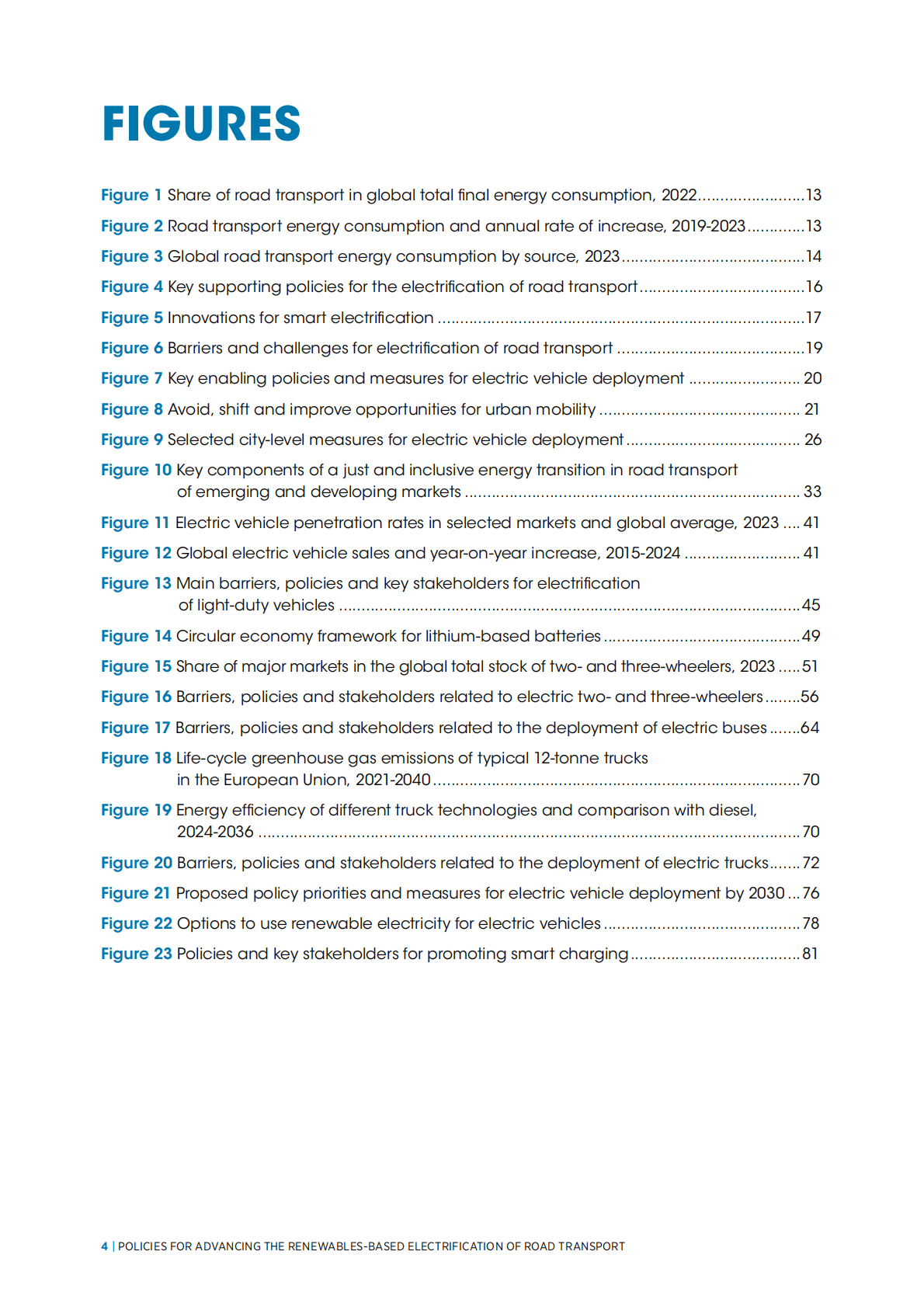 IRENA国际可再生能源机构：2025年推动基于可再生能源的公路运输电气化的政策报告（英文版） 第4页