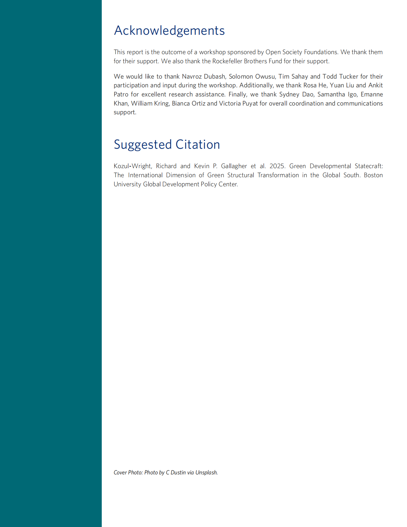 波士顿大学全球发展政策研究中心：2025年绿色发展战略：全球南方绿色结构性转型的国际维度报告（英文版） 第2页