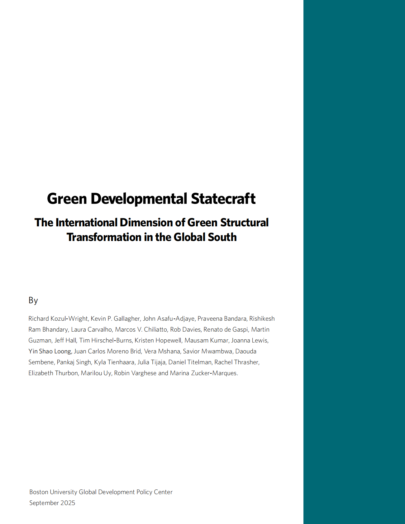 波士顿大学全球发展政策研究中心：2025年绿色发展战略：全球南方绿色结构性转型的国际维度报告（英文版） 第3页