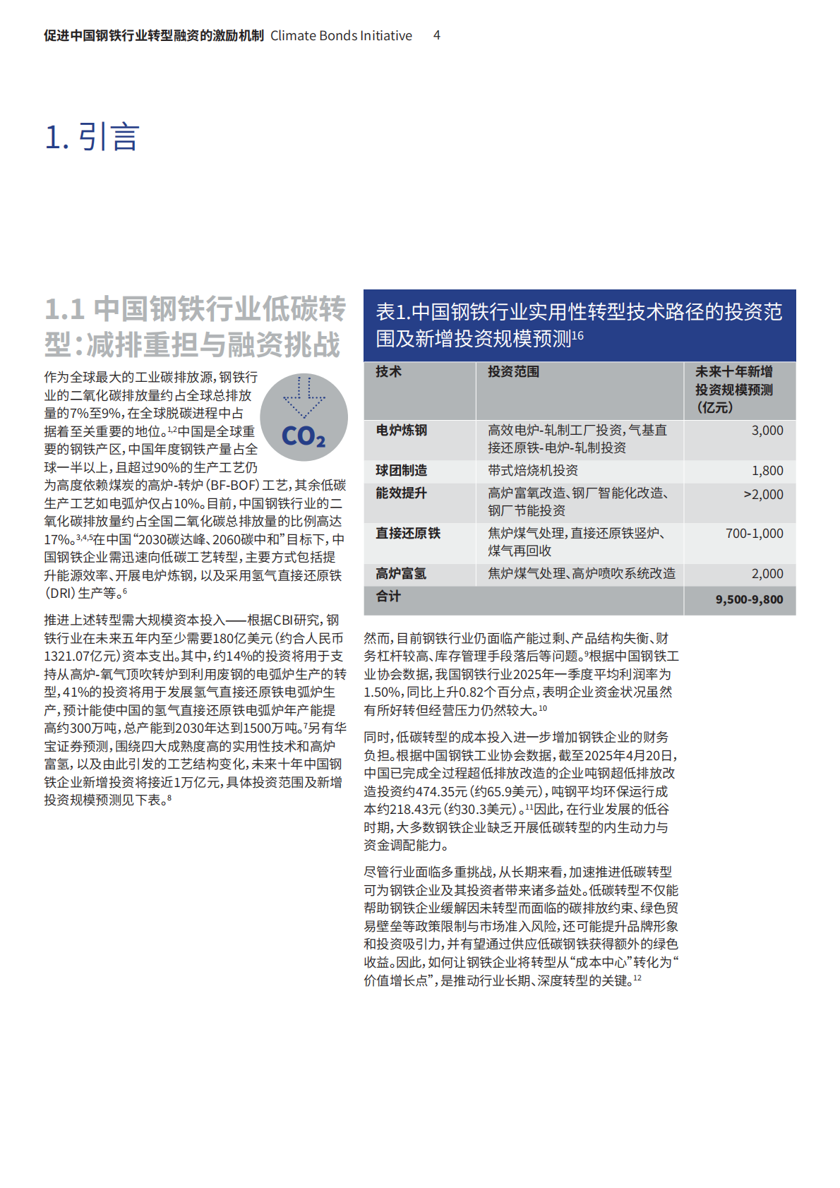 气候债券倡议组织：促进中国钢铁行业转型融资的激励机制—有效路径、 关键挑战与行动建议 第4页