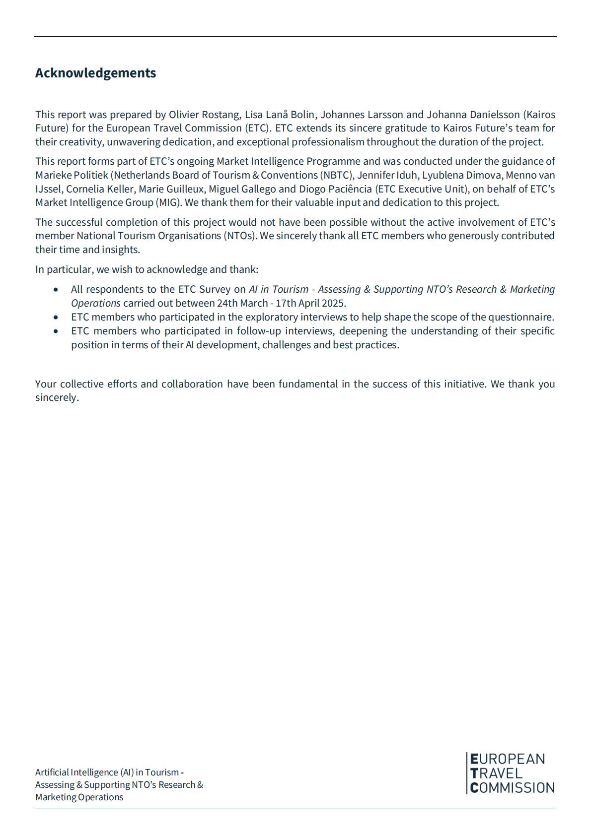 欧洲旅游委员会：2025年旅游业人工智能应用报告：评估并支持NTO的研究与营销运营工作（英文版） 第5页