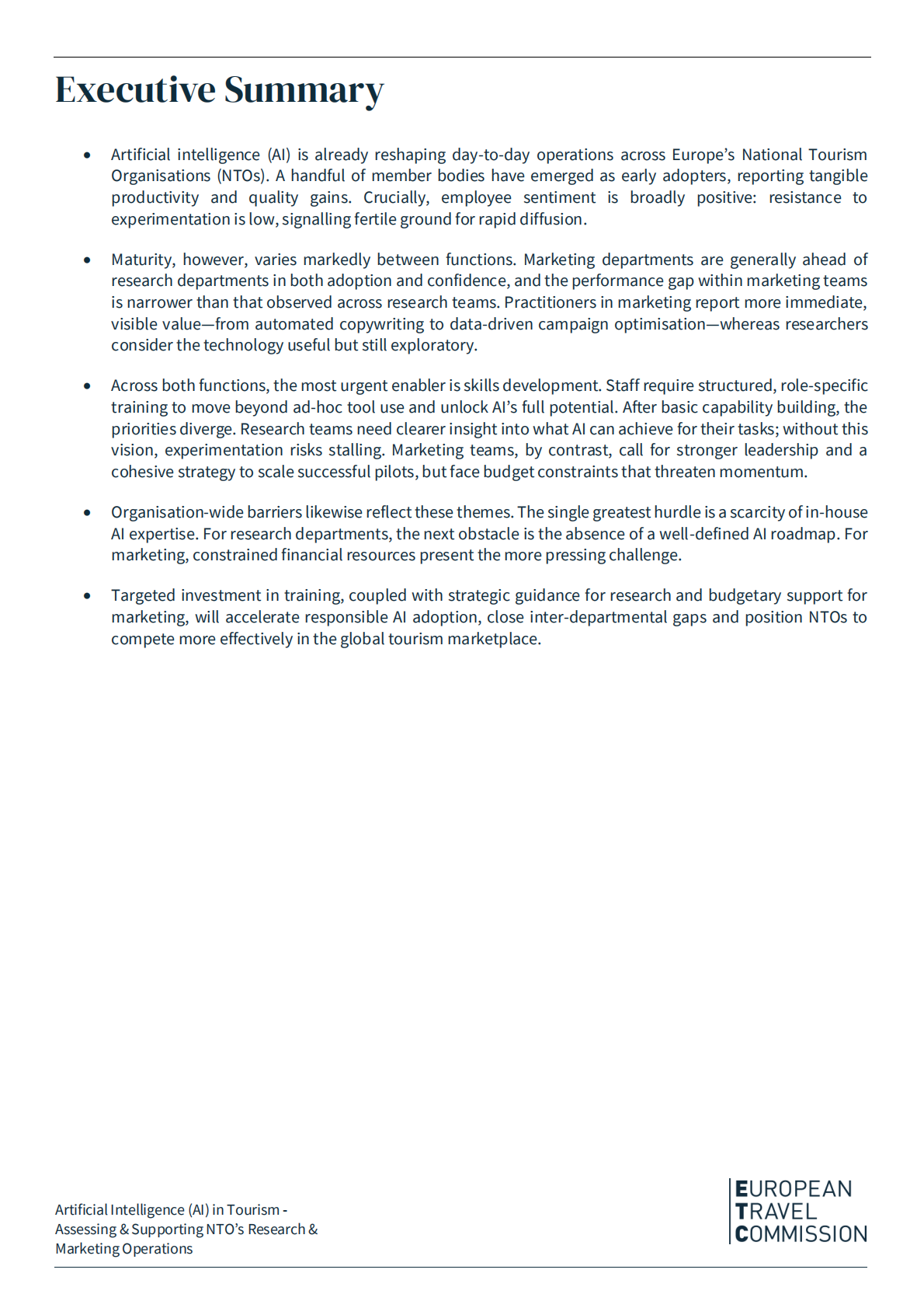 欧洲旅游委员会：2025年旅游业人工智能应用报告：评估并支持NTO的研究与营销运营工作（英文版） 第6页
