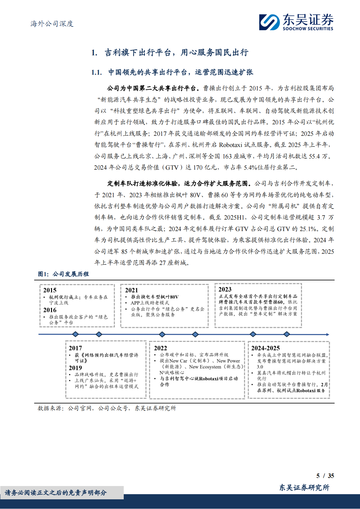 东吴证券：曹操出行研究报告：科技重塑共享出行，打造服务口碑最好品牌 第5页