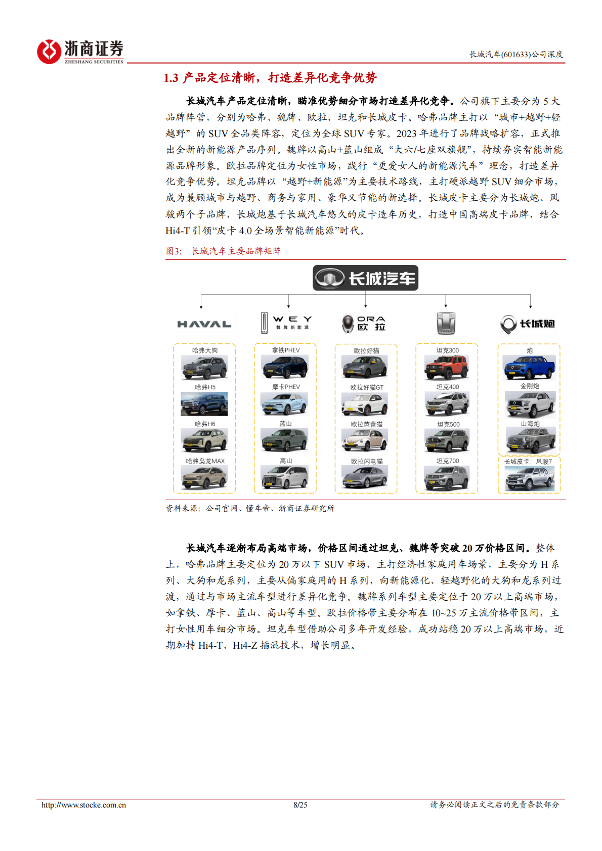 浙商证券：2025长城汽车深度报告：聚焦产品优势，开拓“高端+海外”差异化新赛道 第8页