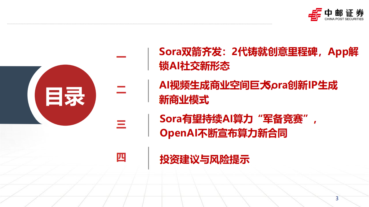 中邮证券：人工智能：从工具到社交生态，Sora2引领AI多模态转型 第3页