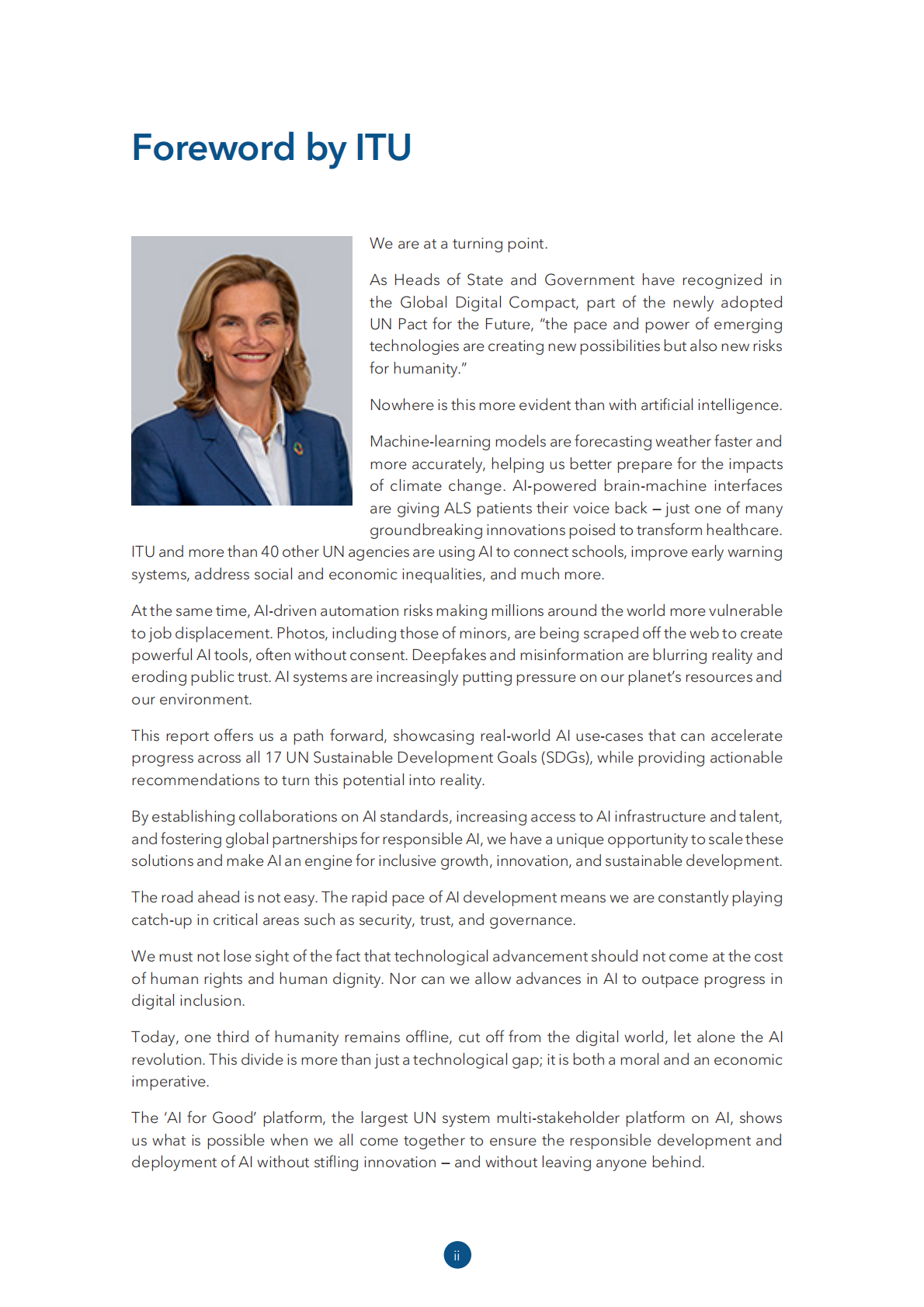 ITU_国际电信联盟：2024年“人工智能向善”项目影响力报告（英文版） 第4页