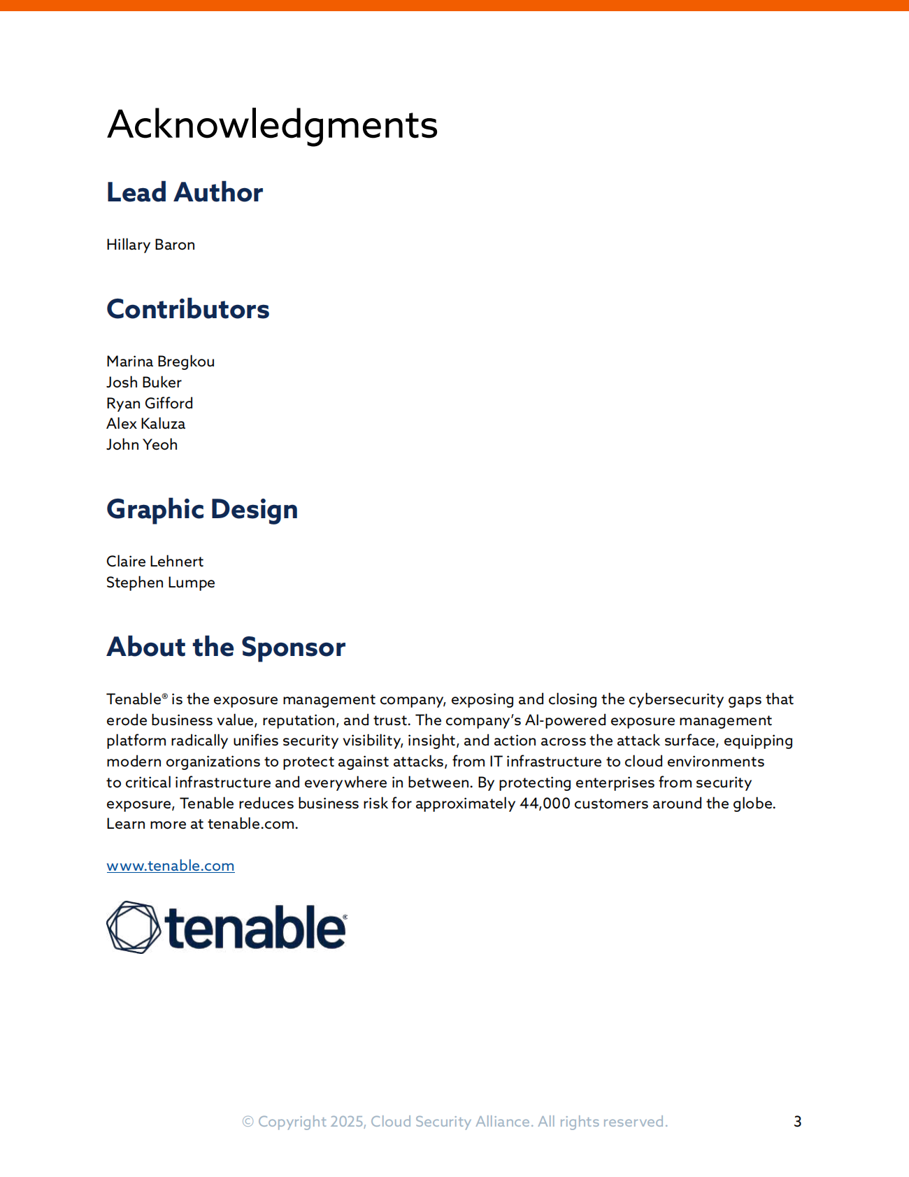 CSA GCR云安全联盟：2025年云与AI安全状况调查报告（英文版） 第3页